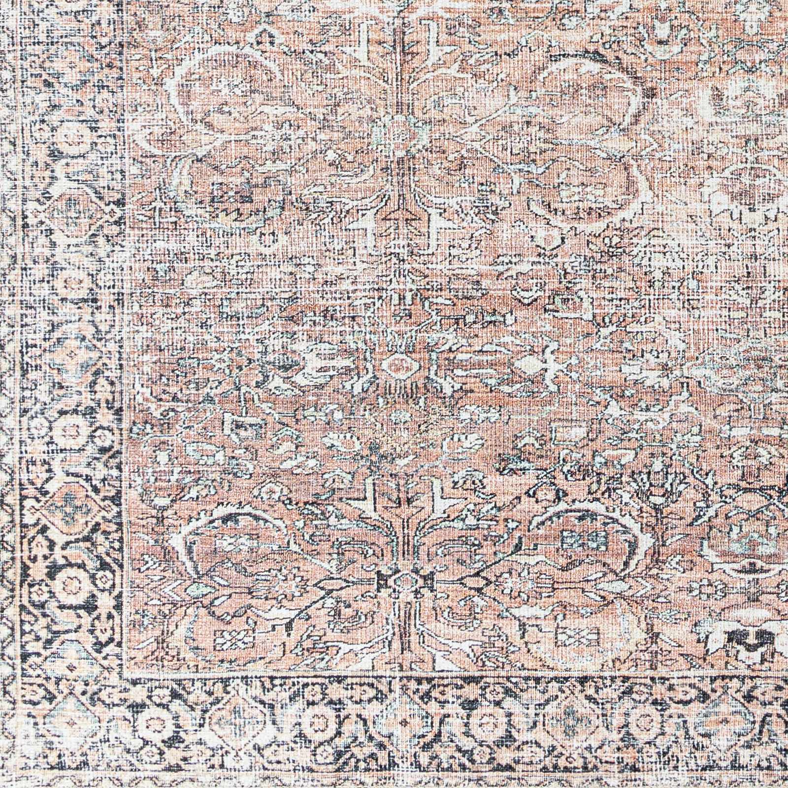 Peach Noda Vintage Washable Area Rug - Clearance - Image 7