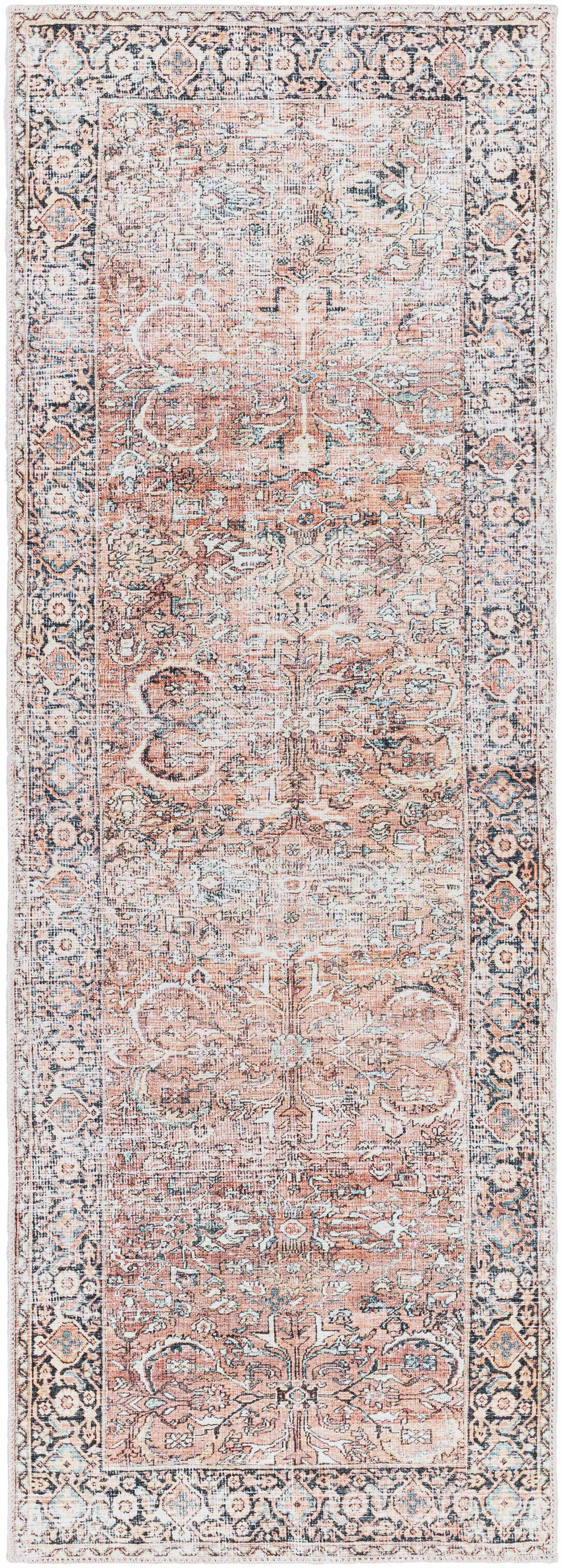 Peach Noda Vintage Washable Area Rug - Clearance - Image 9