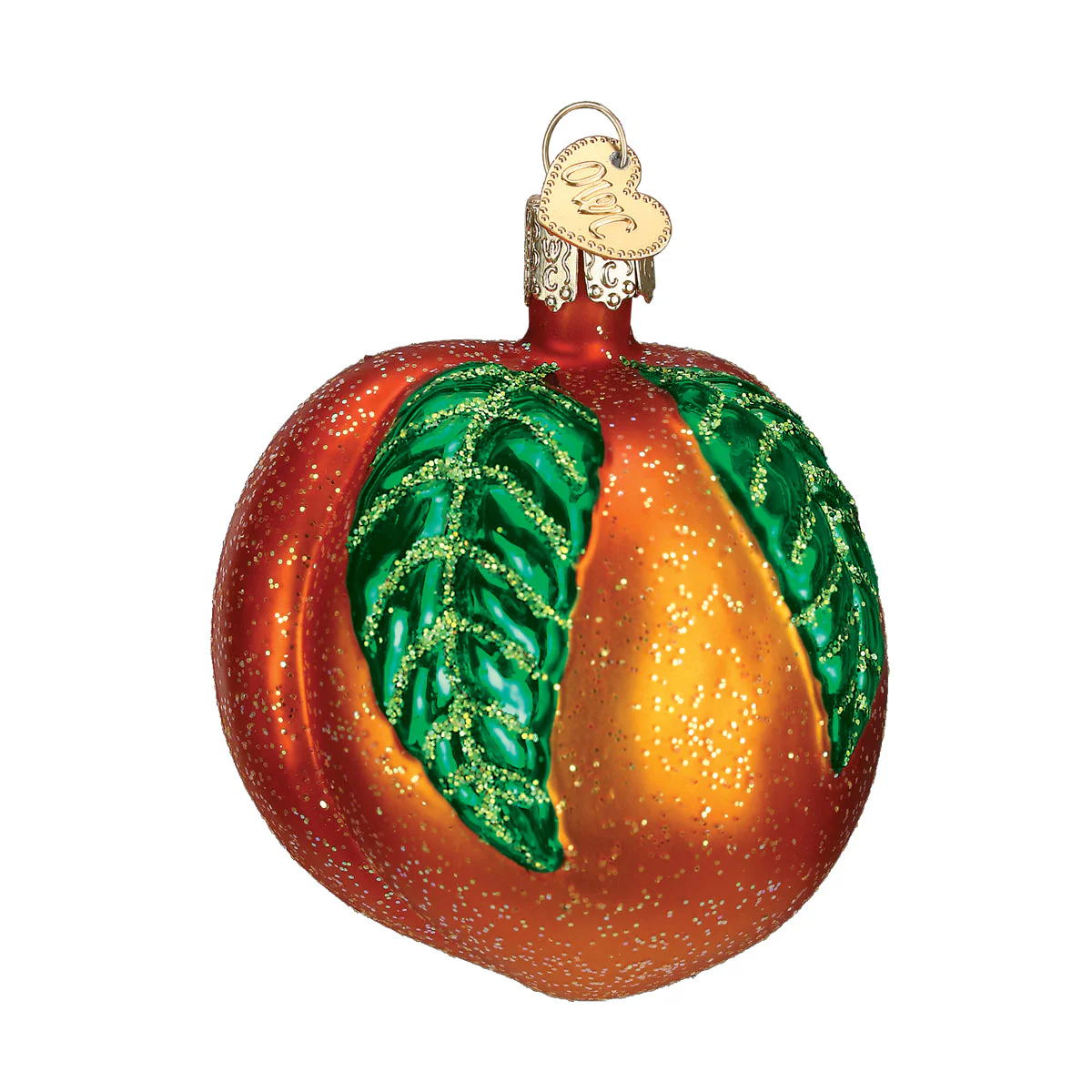 Peach Ornament by Old World Christmas 3 x 2.75 x 2.5 Inches - Image 3