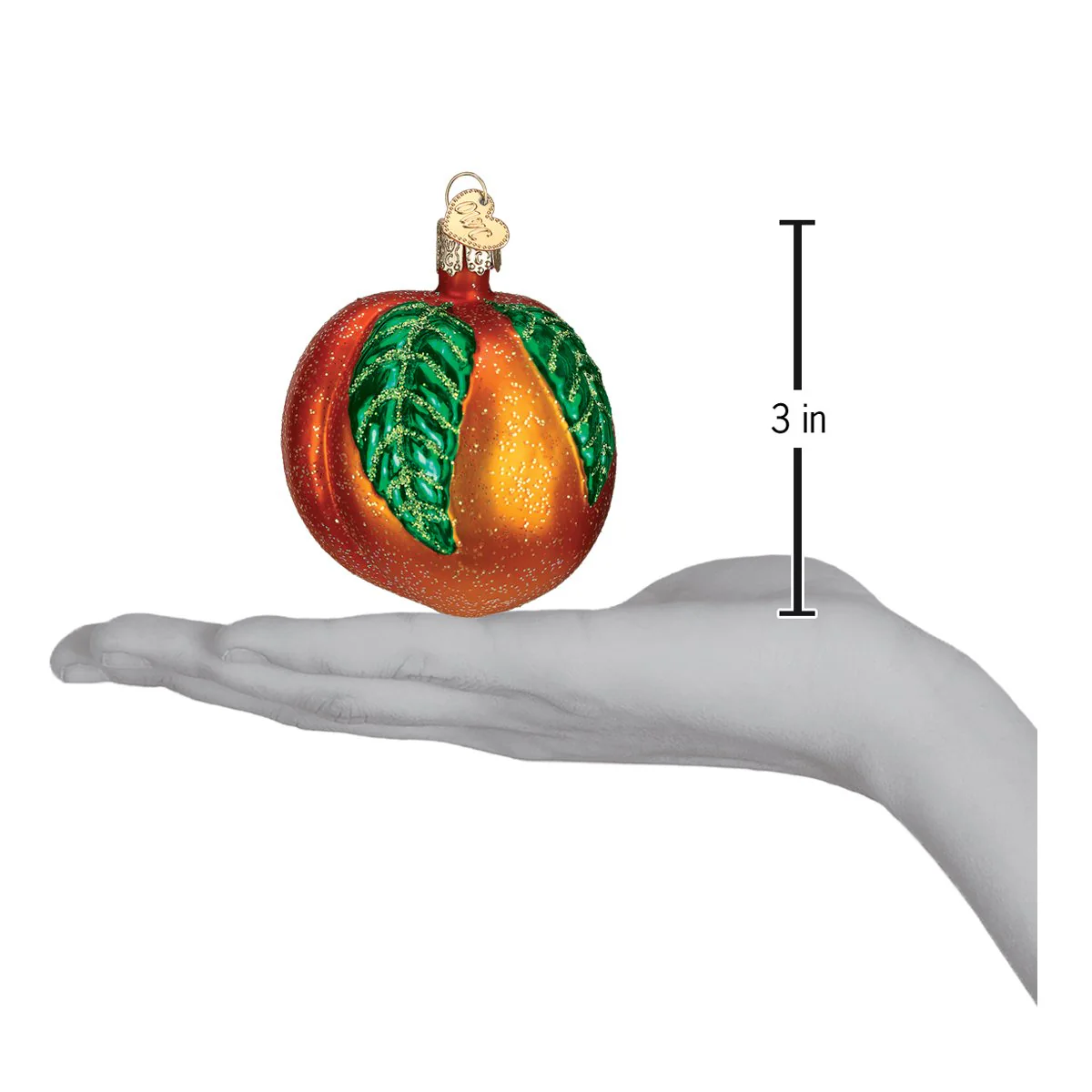 Peach Ornament by Old World Christmas 3 x 2.75 x 2.5 Inches - Image 4