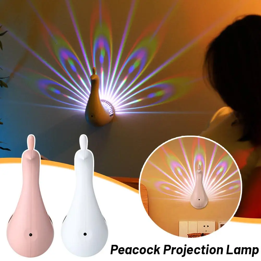 Peacock LED Projector Night Light Remote Colorful Wall Lamp Bedside Atmosphere - Image 3