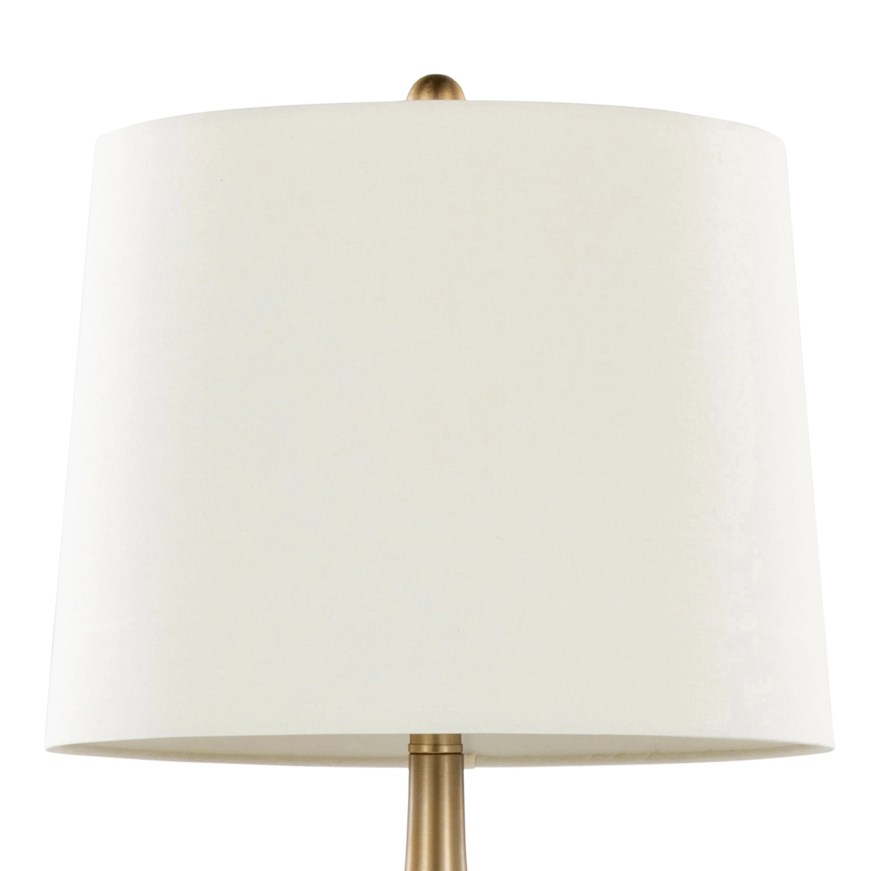 Pebble 29" Contemporary Metal Table Lamp Set in Gold with White Linen Shade - Set of 2 - Image 5