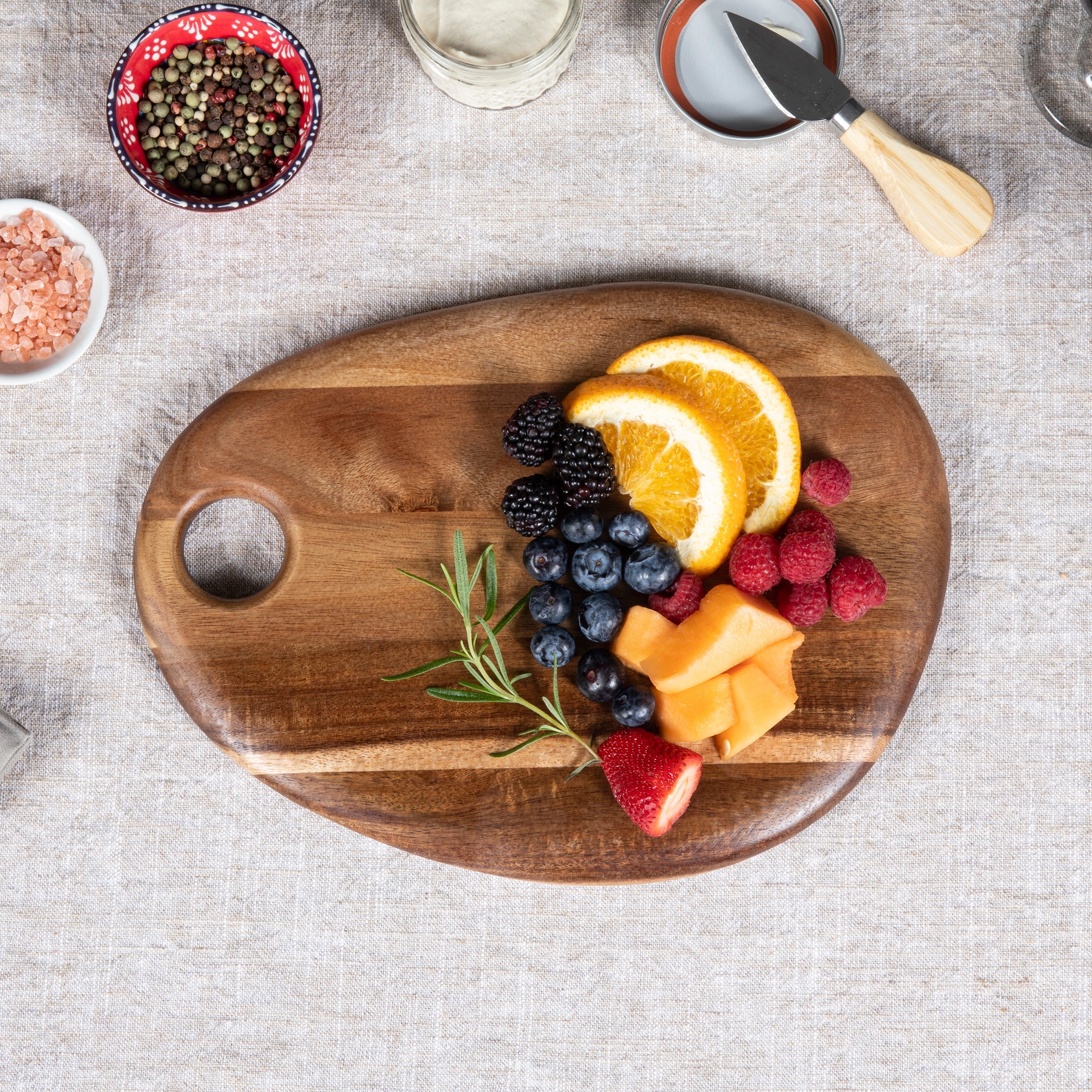 Pebble Shaped Acacia Serving Board 12" x 9" - Image 2