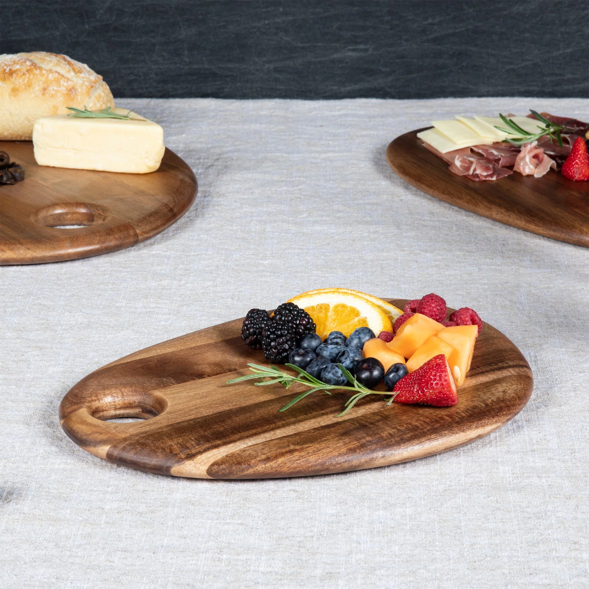 Pebble Shaped Acacia Serving Board 12" x 9" - Image 3