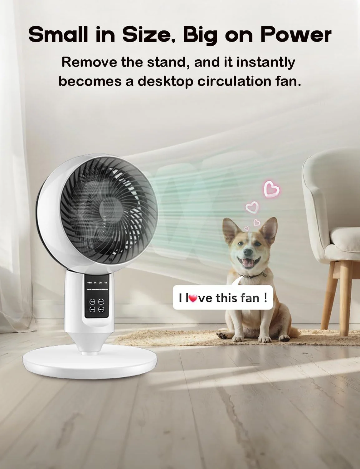 Pedestal Fan with Remote 3D Oscillation 3-Speed Quiet 26dB - Image 8