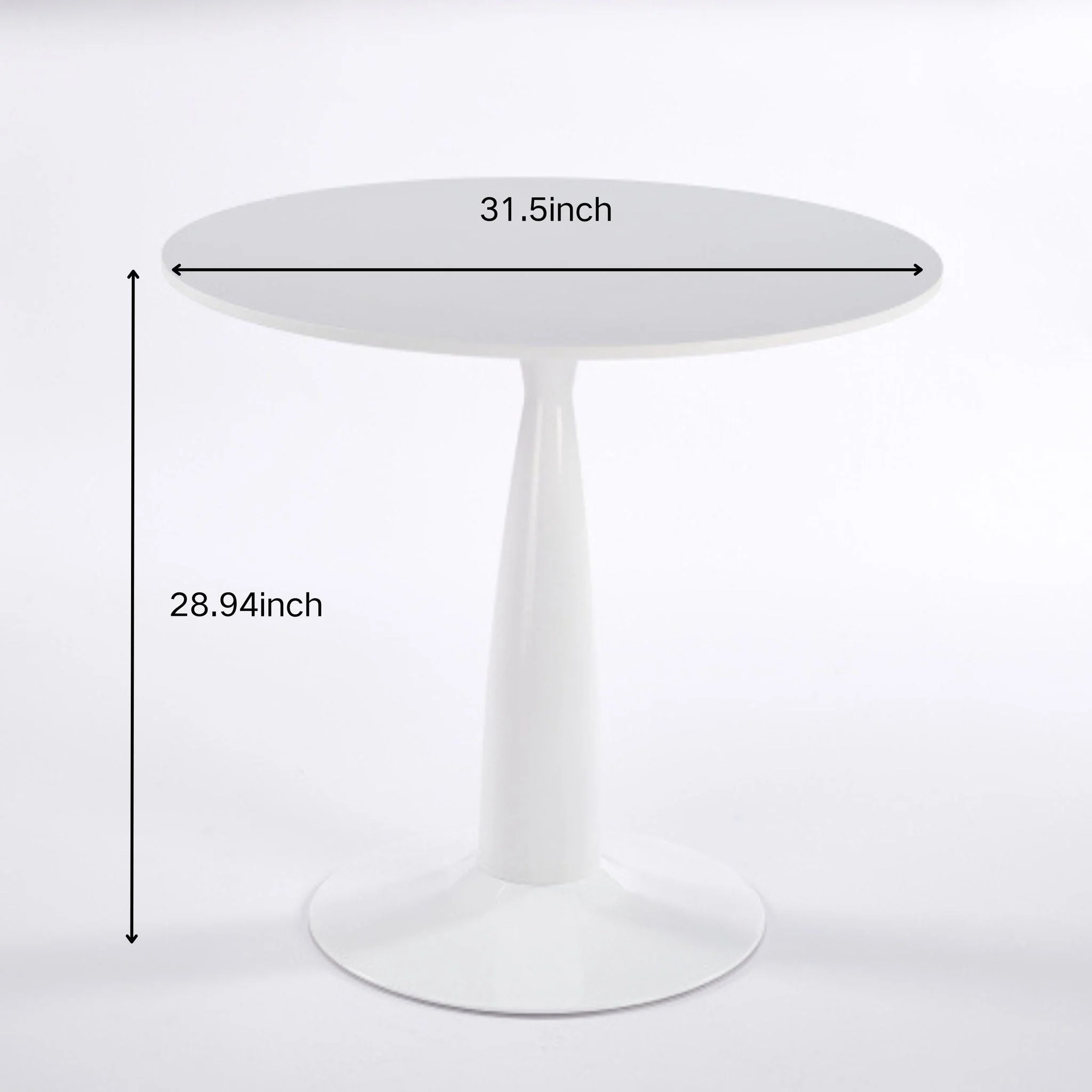 Pedestal Table, Round For Kitchen - White - Image 4