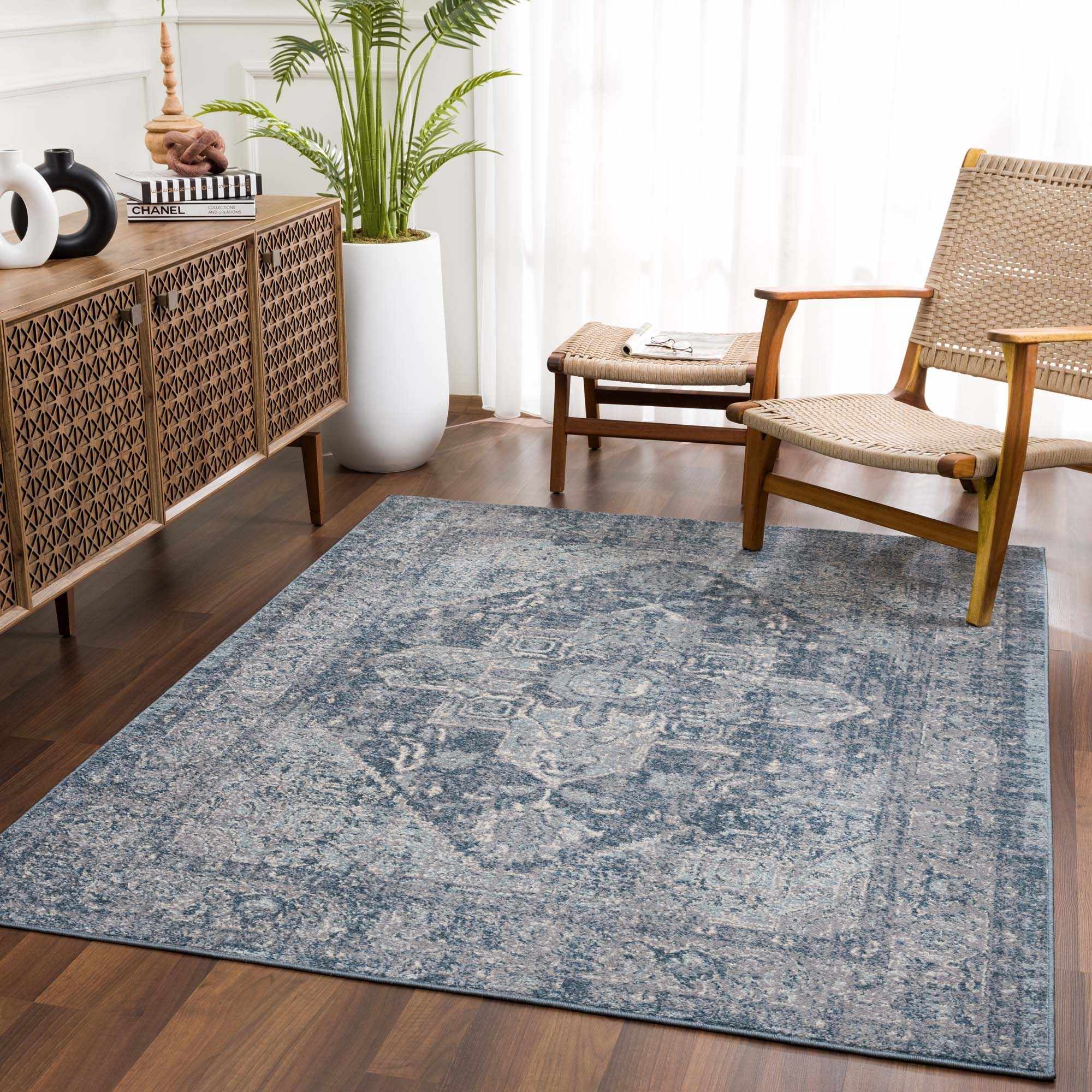 Peeta Blue Medallion Area Rug - Image 2