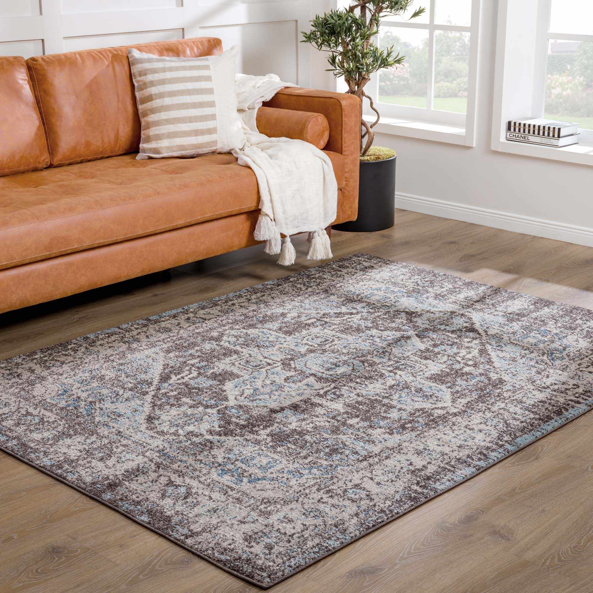 Peeta Dark Brown Medallion Area Rug - Image 3