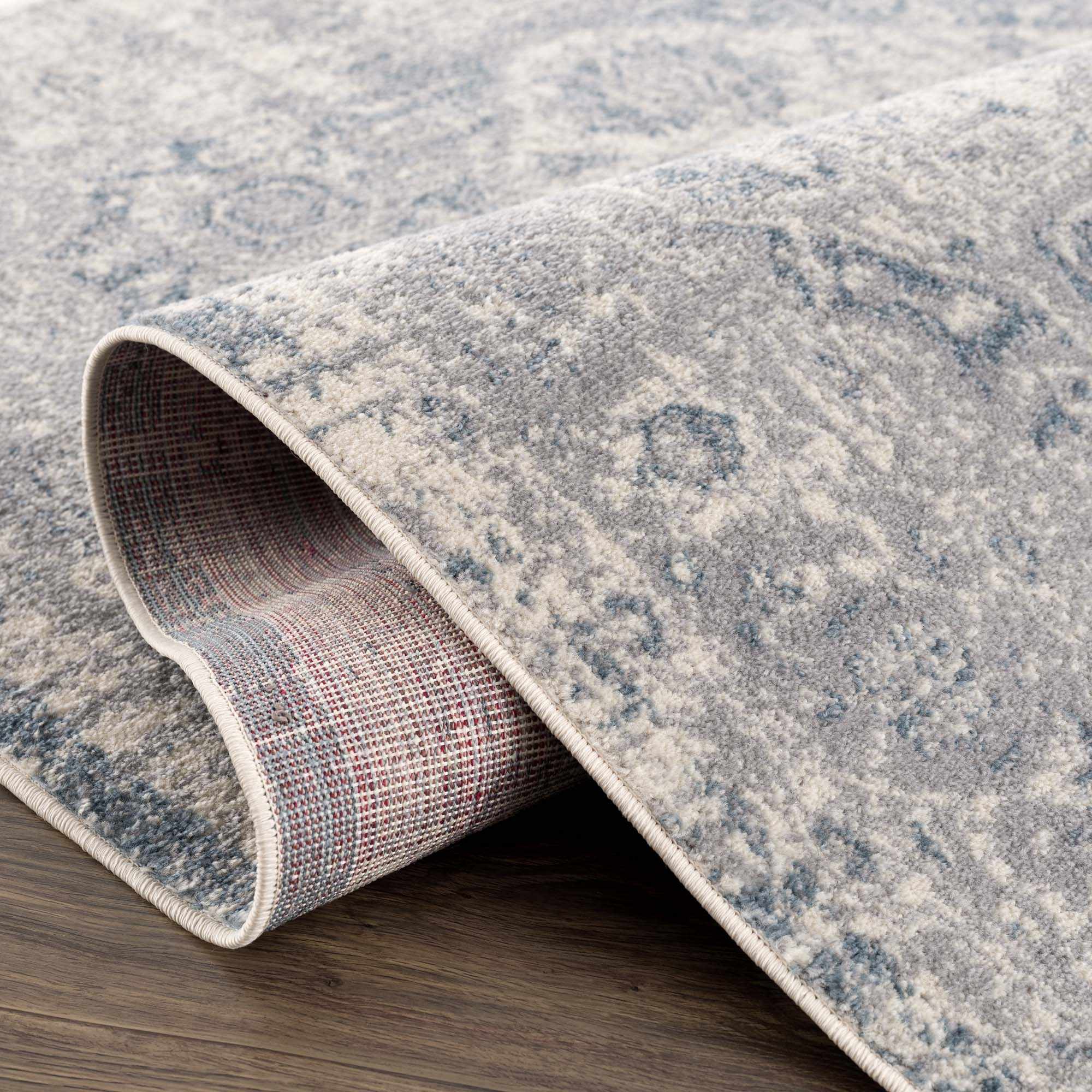 Peeta Gray Blue Medallion Area Rug - Image 6