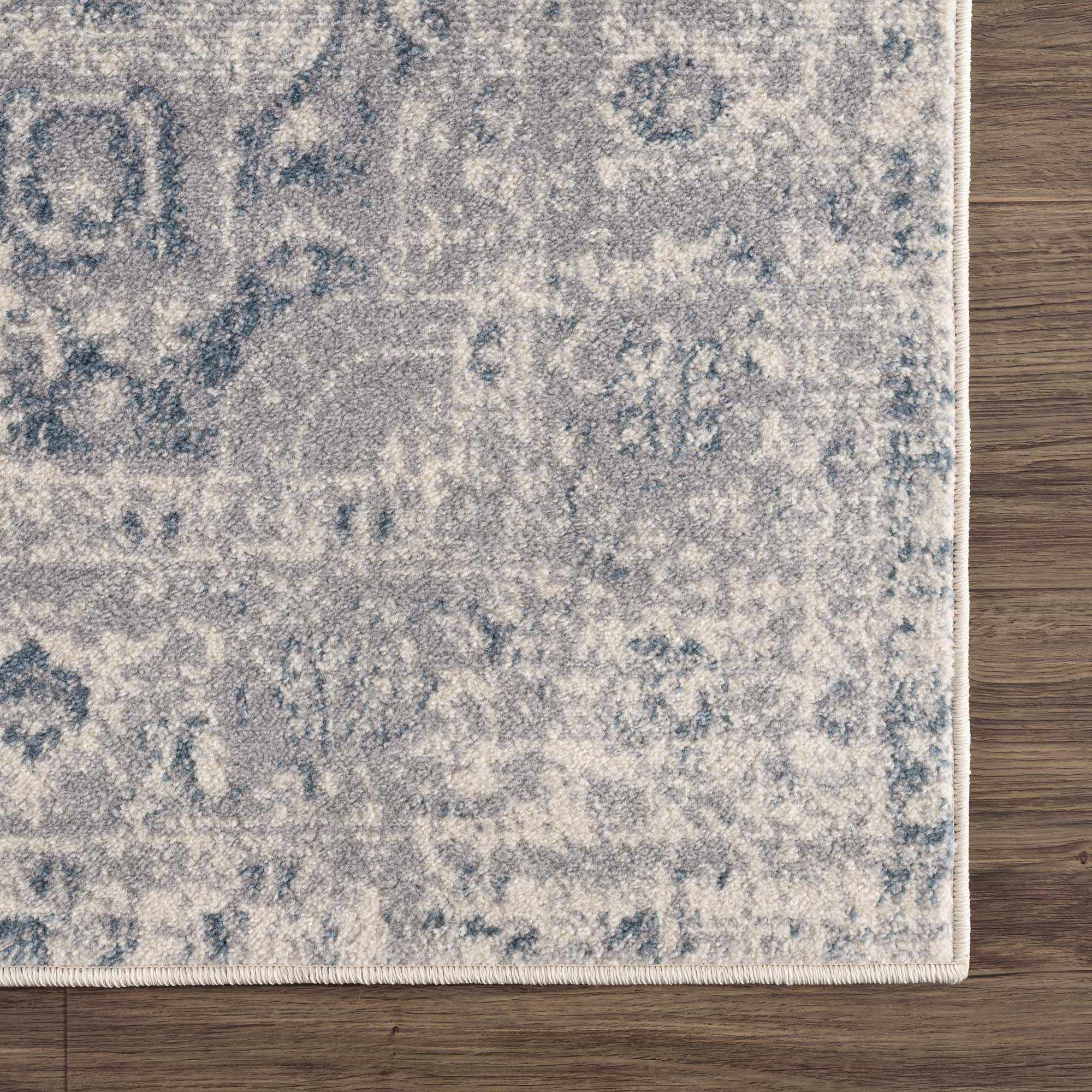 Peeta Gray Blue Medallion Area Rug - Image 7