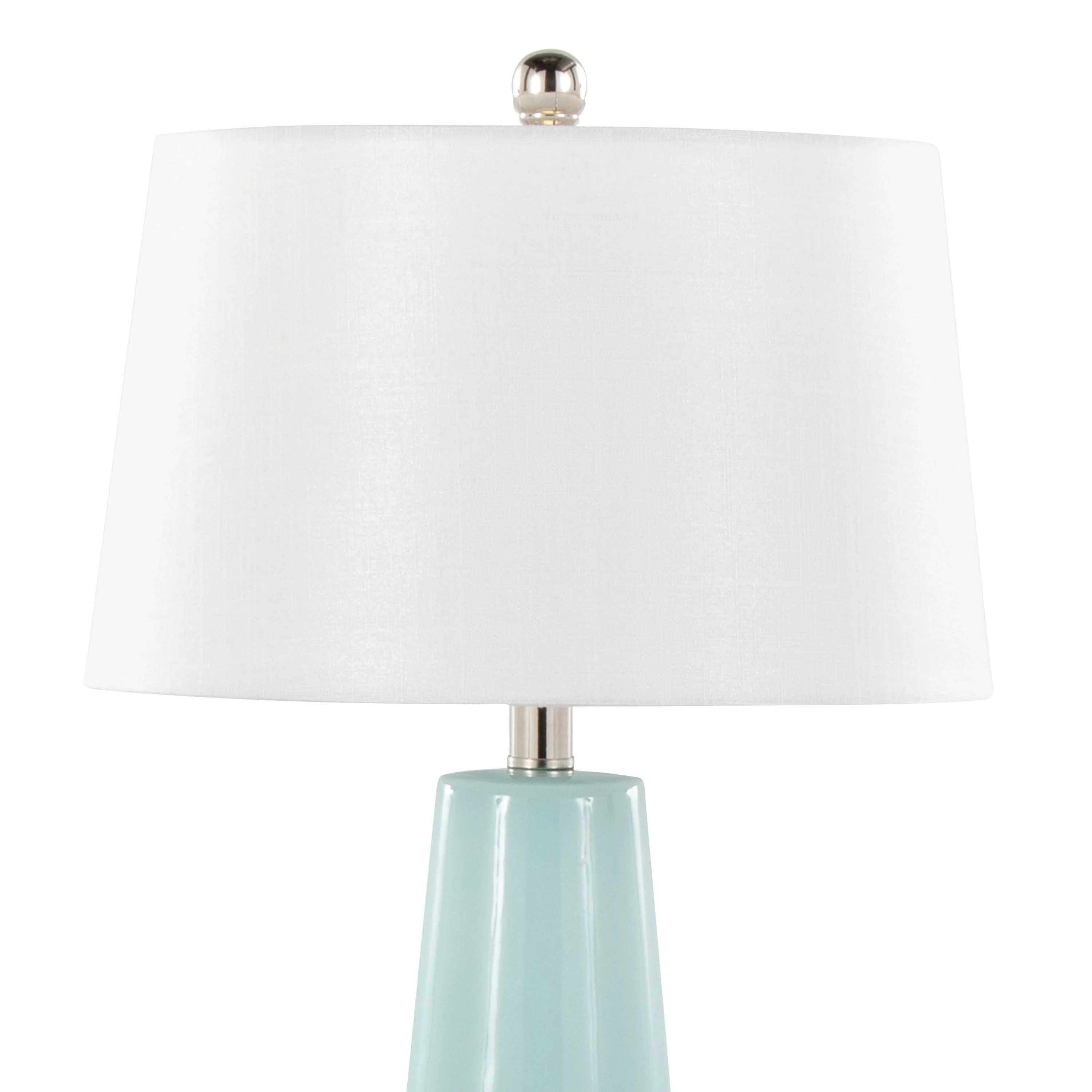 Penelope 22' Contemporary Ceramic Table Lamp with Tiffany Blue & Silver Body - Image 3