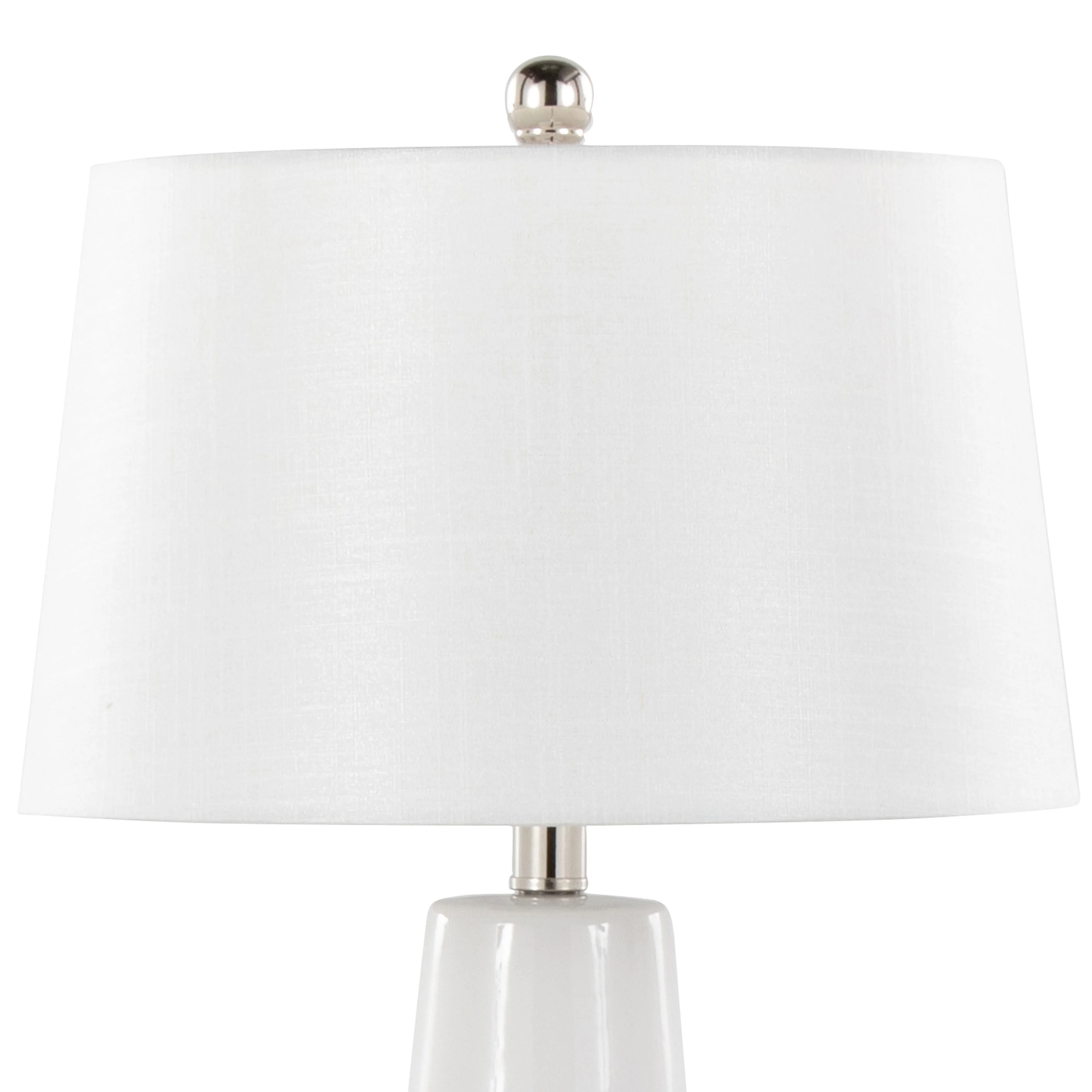 Penelope 22' Contemporary Ceramic Table Lamp with White & Gold Ceramic Body and White Shade - Image 4