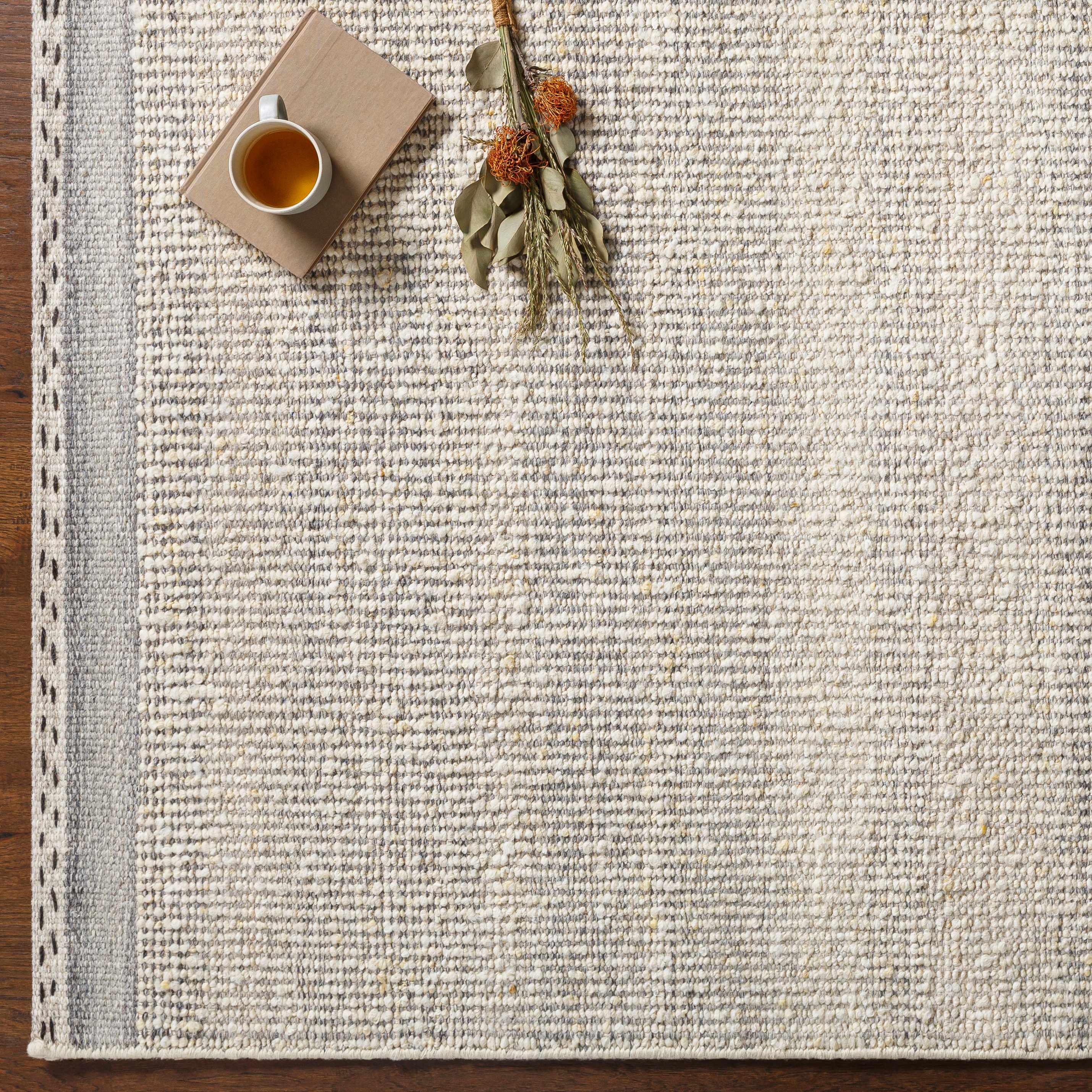 Penticton Cream Flat Woven Wool Rug - Image 10