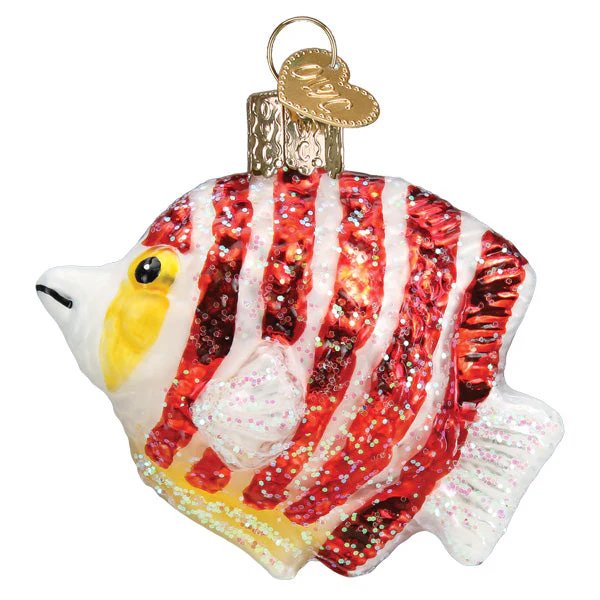 Peppermint Angelfish Ornament 2.75x2.5x1.25 - Image 4