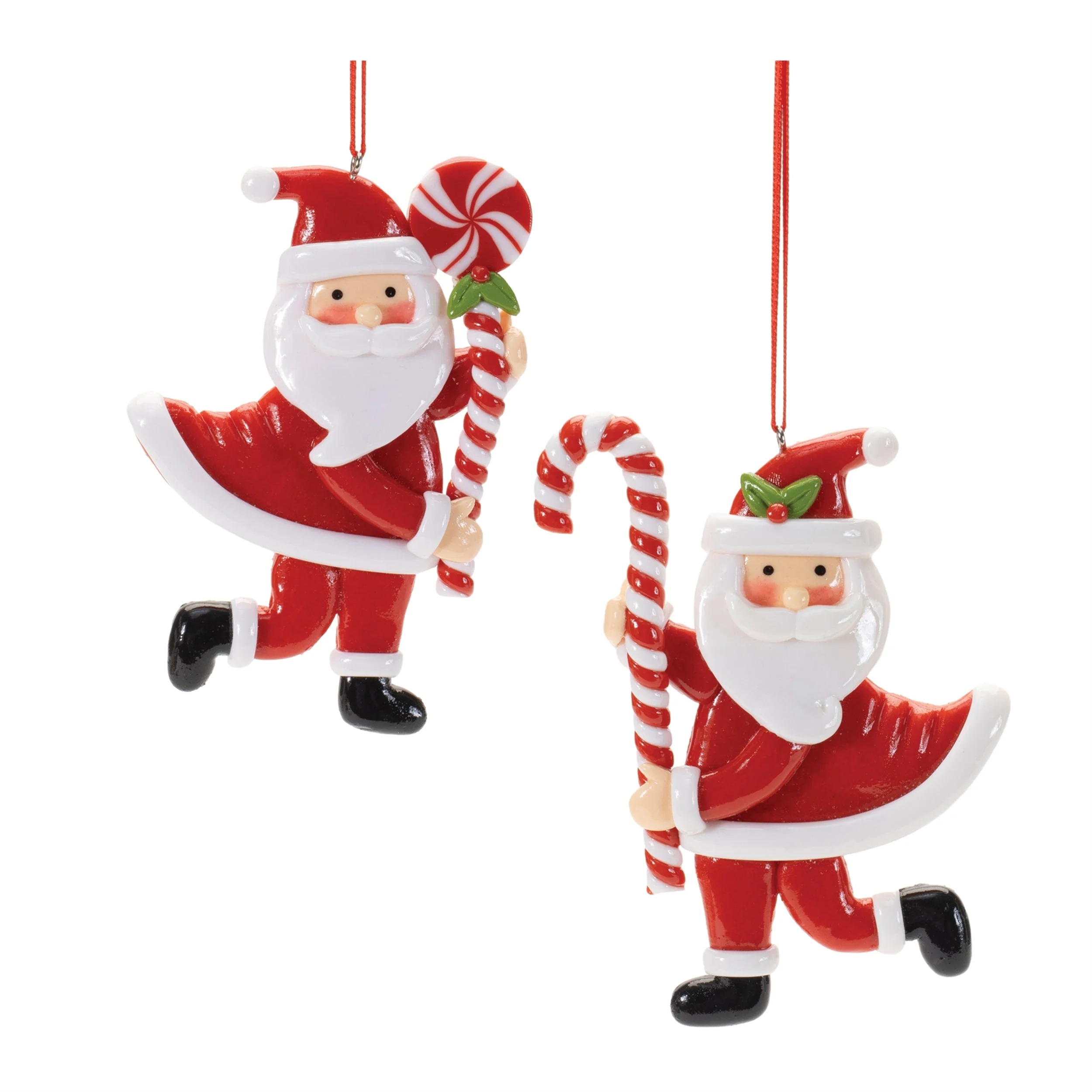 Peppermint dough santa ornament (set of 12)
