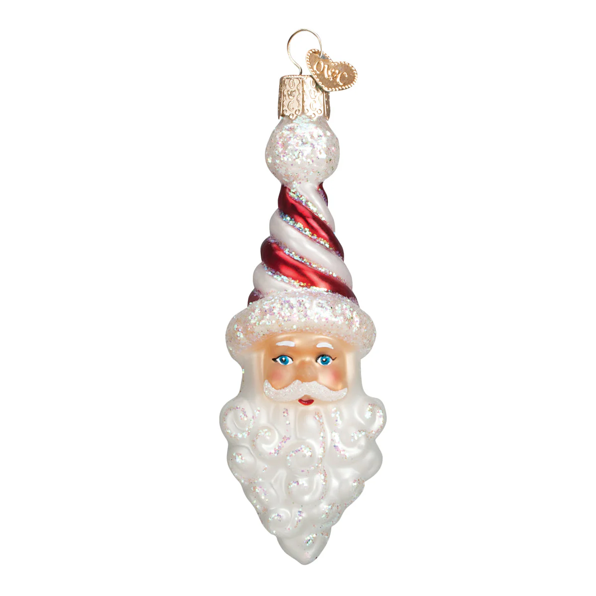 Peppermint Twist Santa Ornament - Image 3