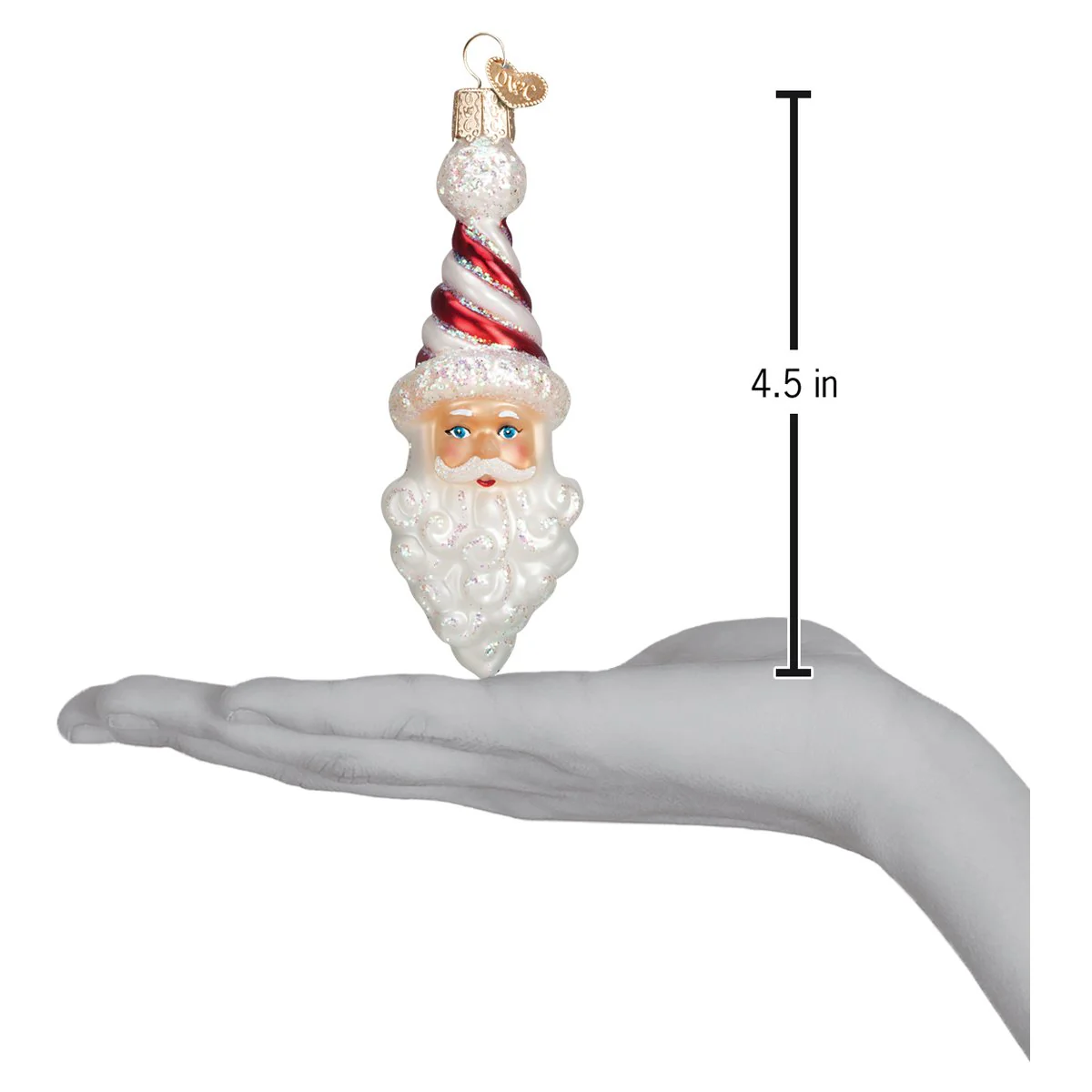 Peppermint Twist Santa Ornament - Image 4