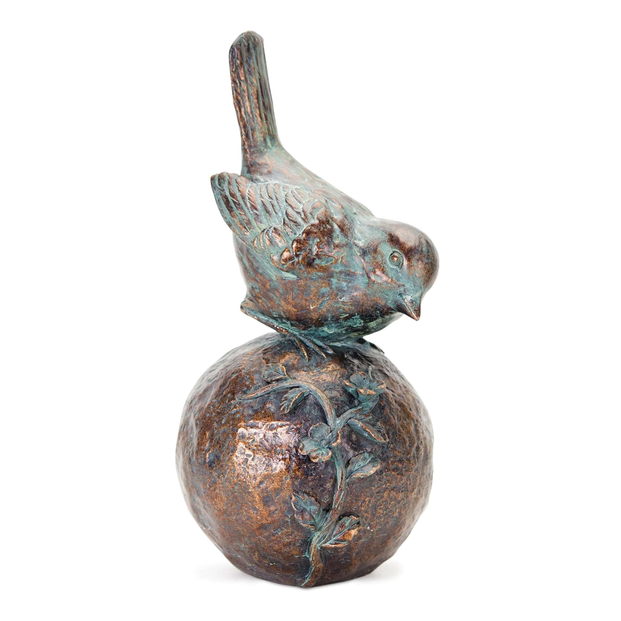 Perched Bird on Orb with Bronze Finish (Set of 2) - Image 2