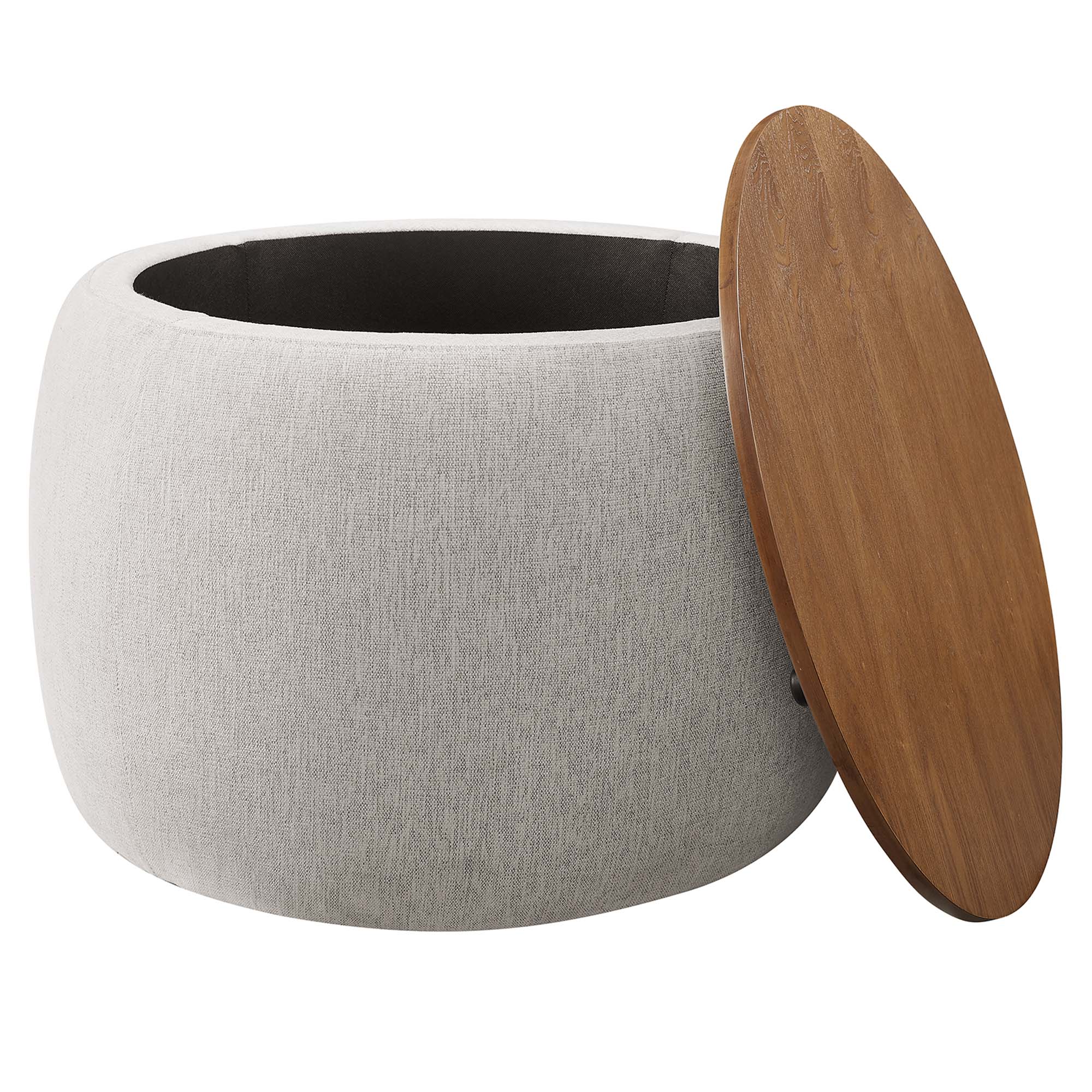 Perla Woven Heathered Fabric Upholstered Storage Ottoman by Modway - Image 11