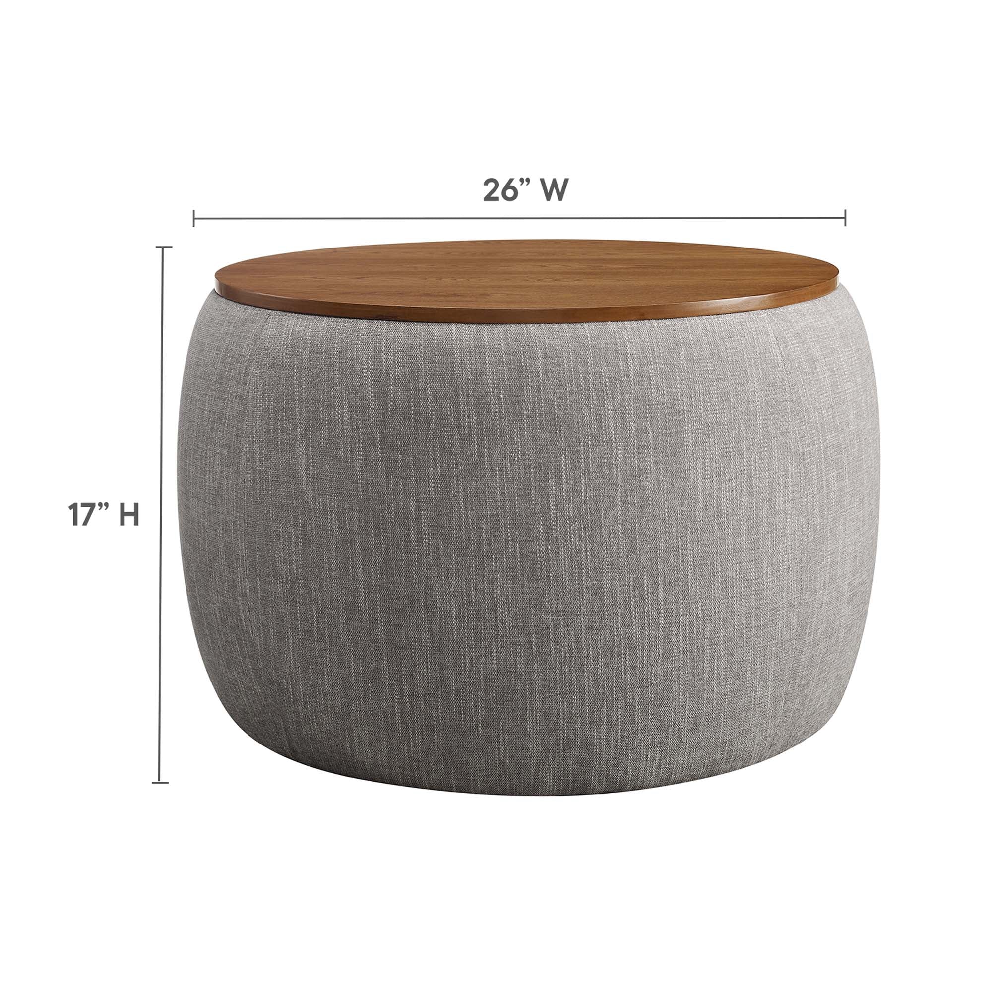 Perla Woven Heathered Fabric Upholstered Storage Ottoman by Modway - Image 3