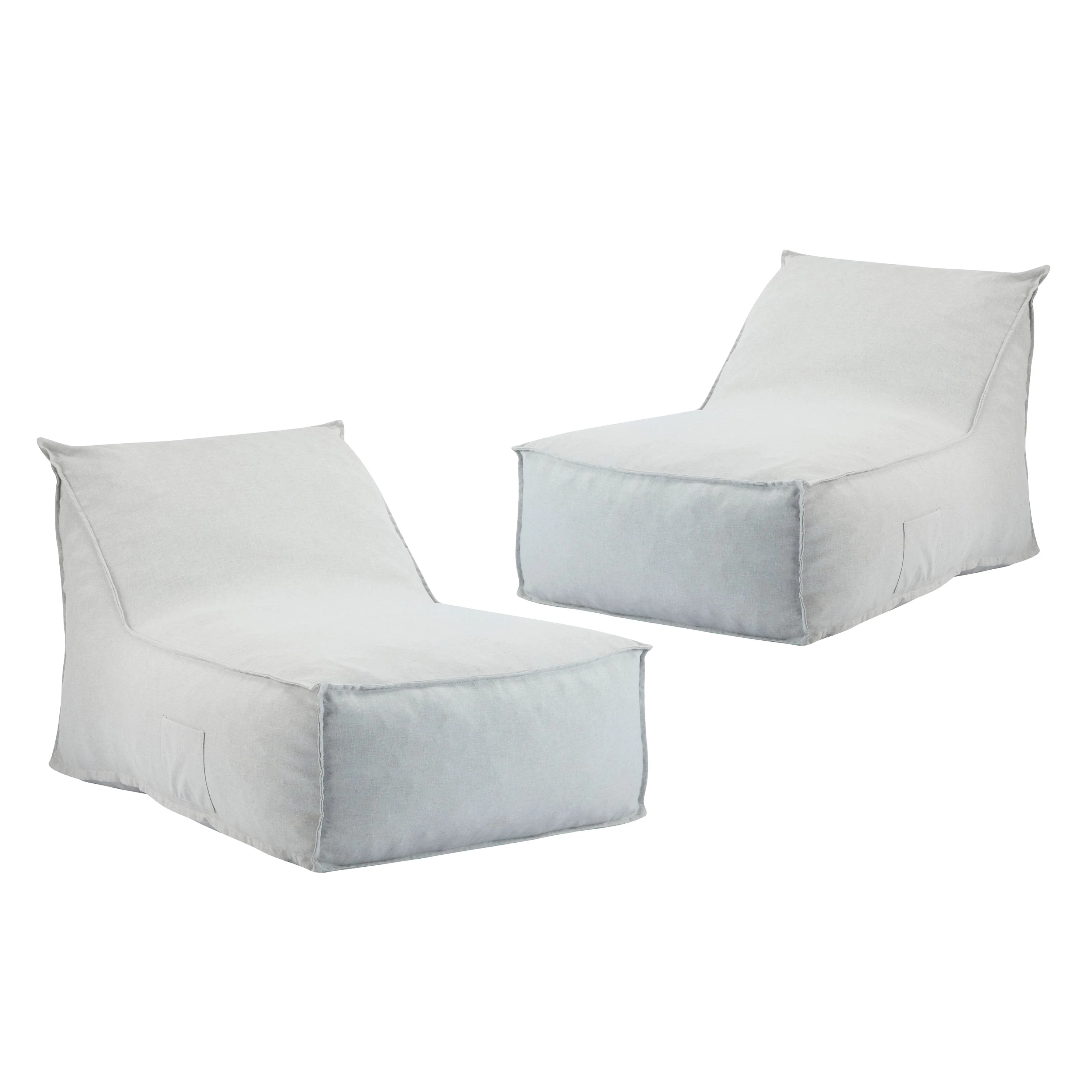 Perry Outdoor Bean Bag Lounge Chair Set of 2 - Image 4