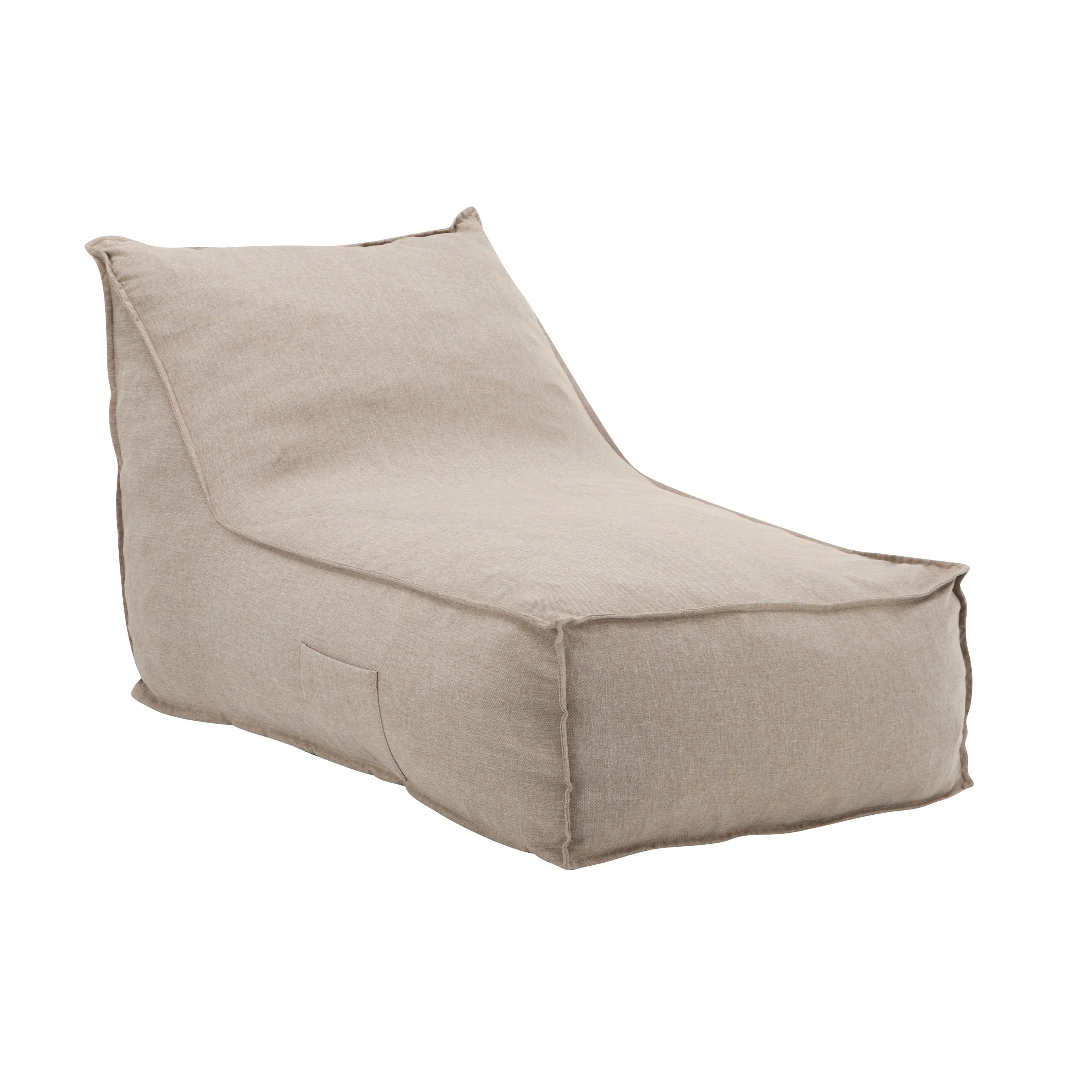 Perry Outdoor Bean Bag Lounge Chair Set of 2 in Beige - Image 5