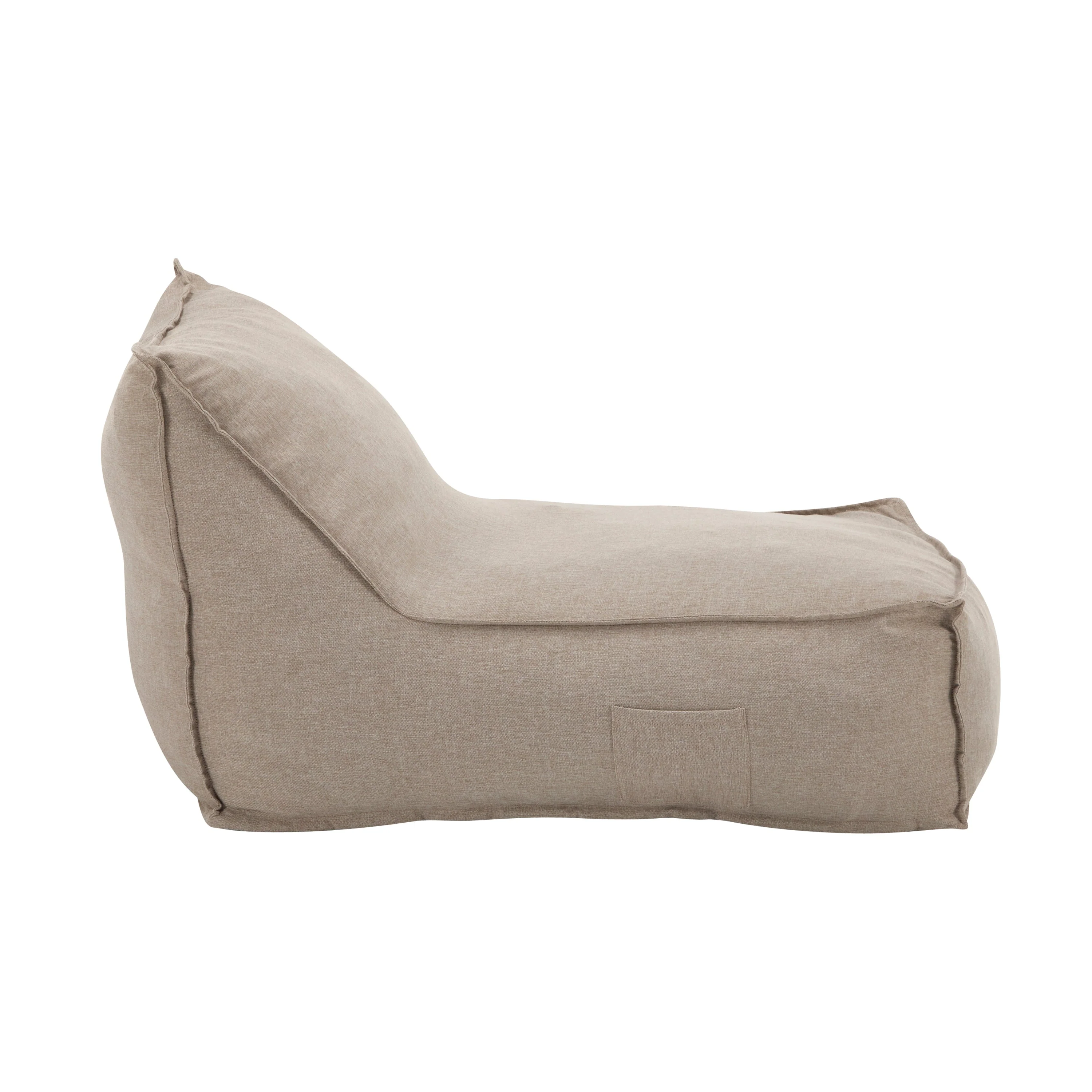 Perry Outdoor Bean Bag Lounge Chair Set of 2 in Beige - Image 7