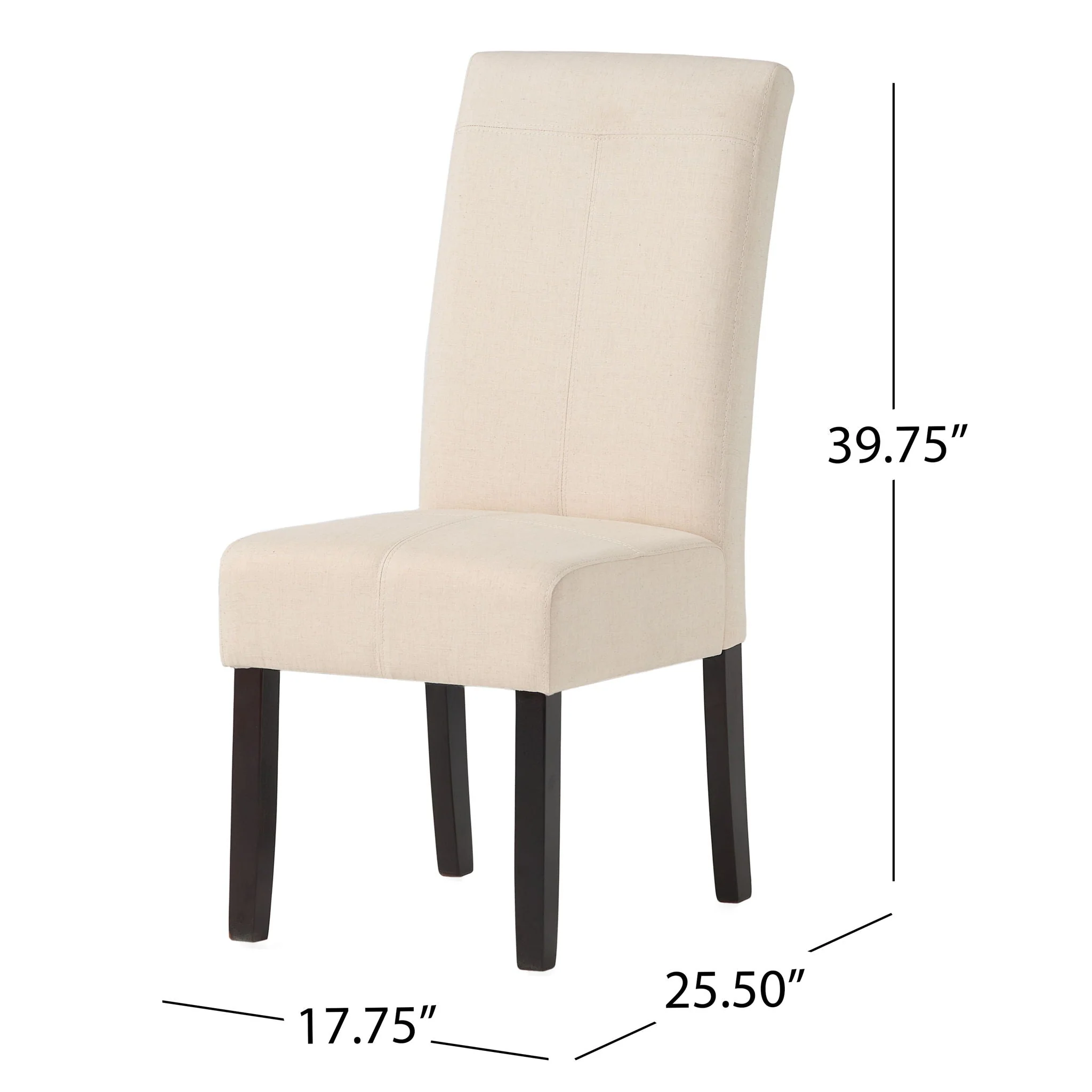 Pertica Dining Chair - Contemporary Design Wood Fabric Natural - Image 2