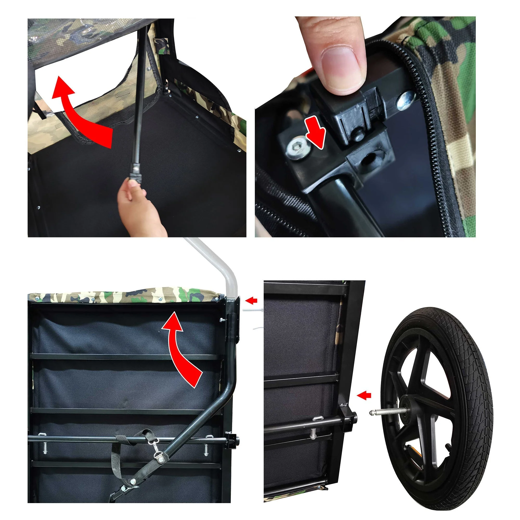 Pet Bike Trailer Dog Cart for Bicycle Suitable for Small and Medium Pets - Image 7