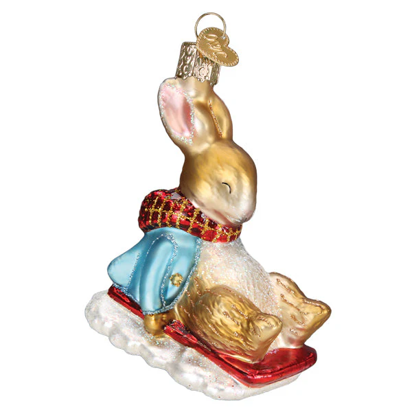 Peter Rabbit On Sled Ornament - Image 3