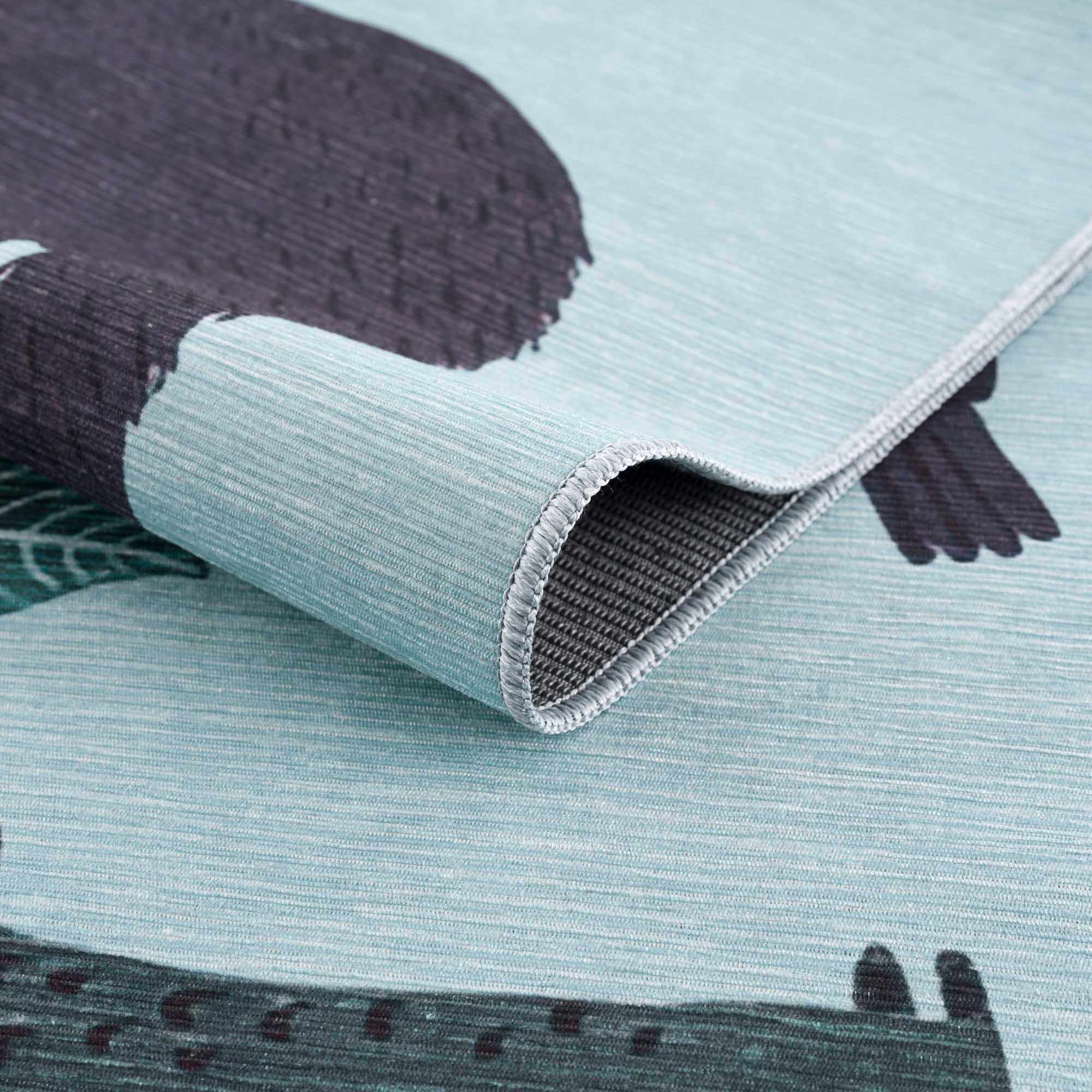 Petey Blue Animal Print Washable Kids Rug - Clearance - Image 4