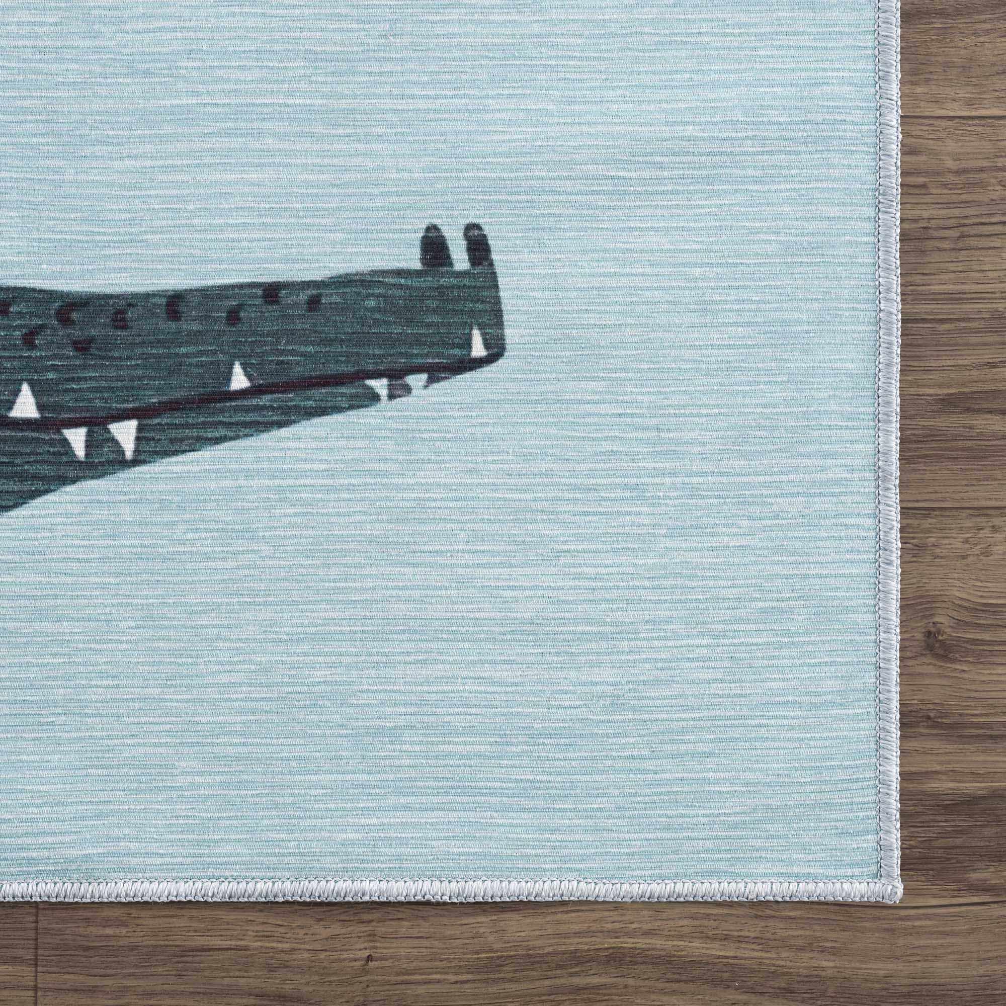 Petey Blue Animal Print Washable Kids Rug - Clearance - Image 6