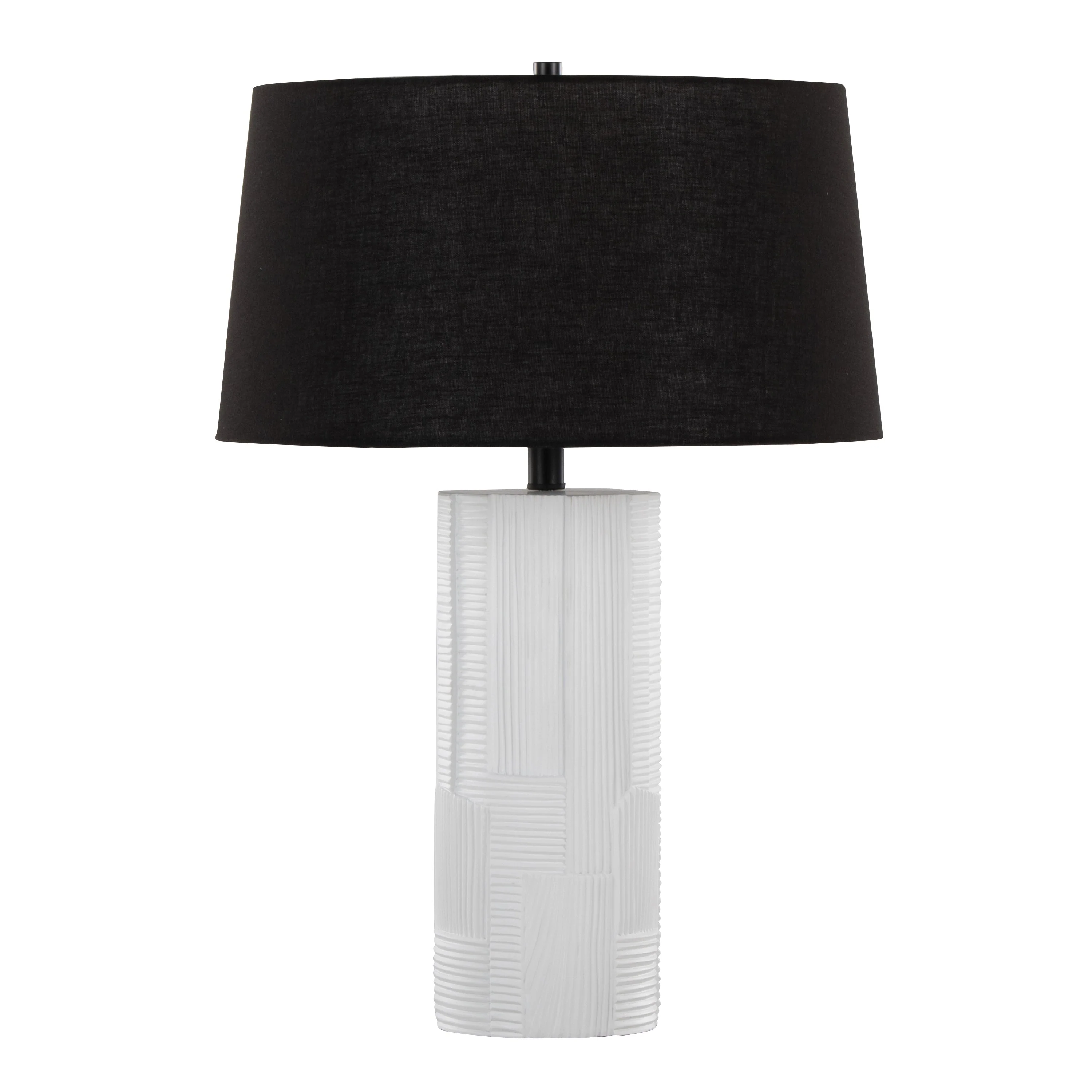 Petra 26" Contemporary Polyresin Table Lamp in Cream and Black - Set of 2 - Image 2