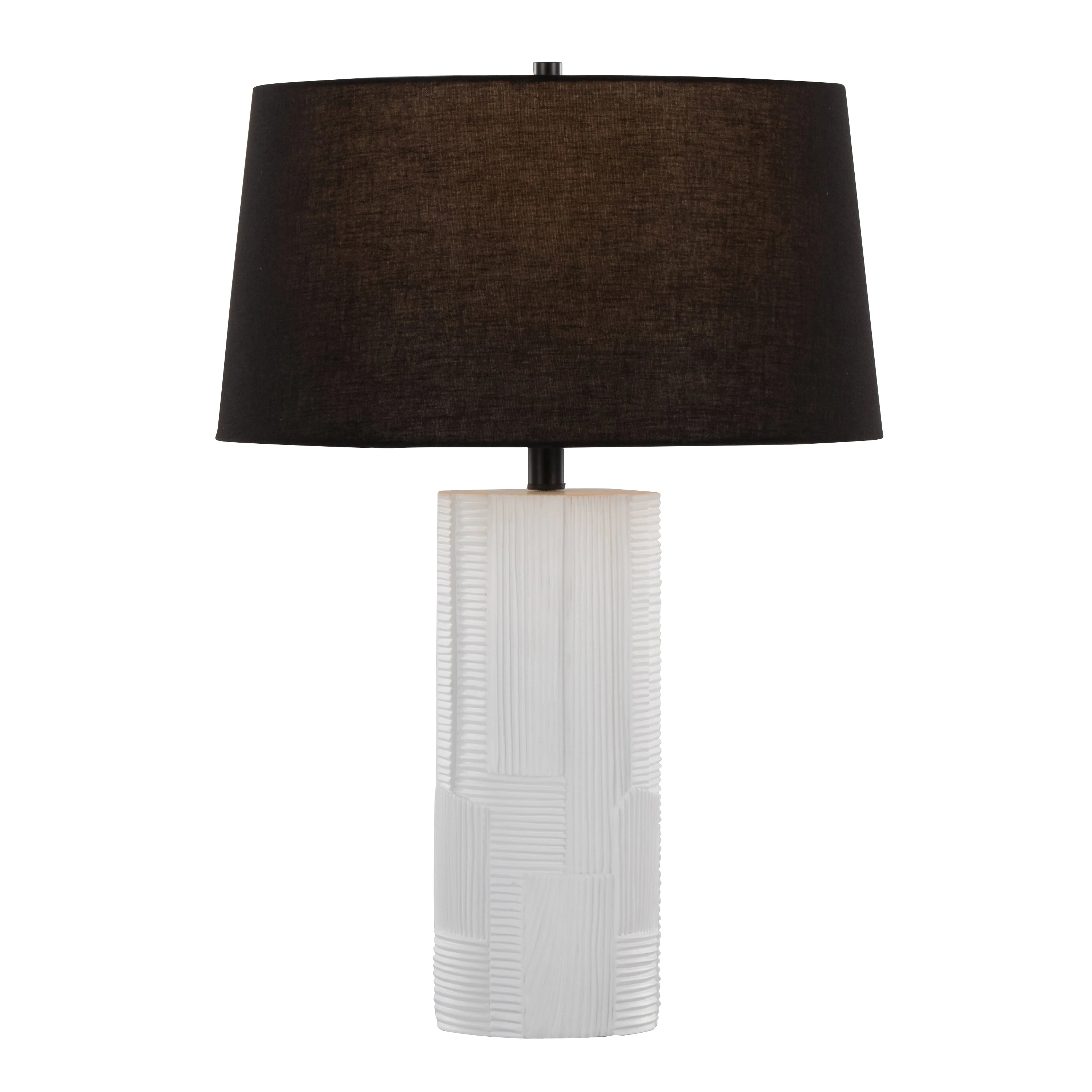 Petra 26" Contemporary Polyresin Table Lamp in Cream and Black - Set of 2 - Image 3
