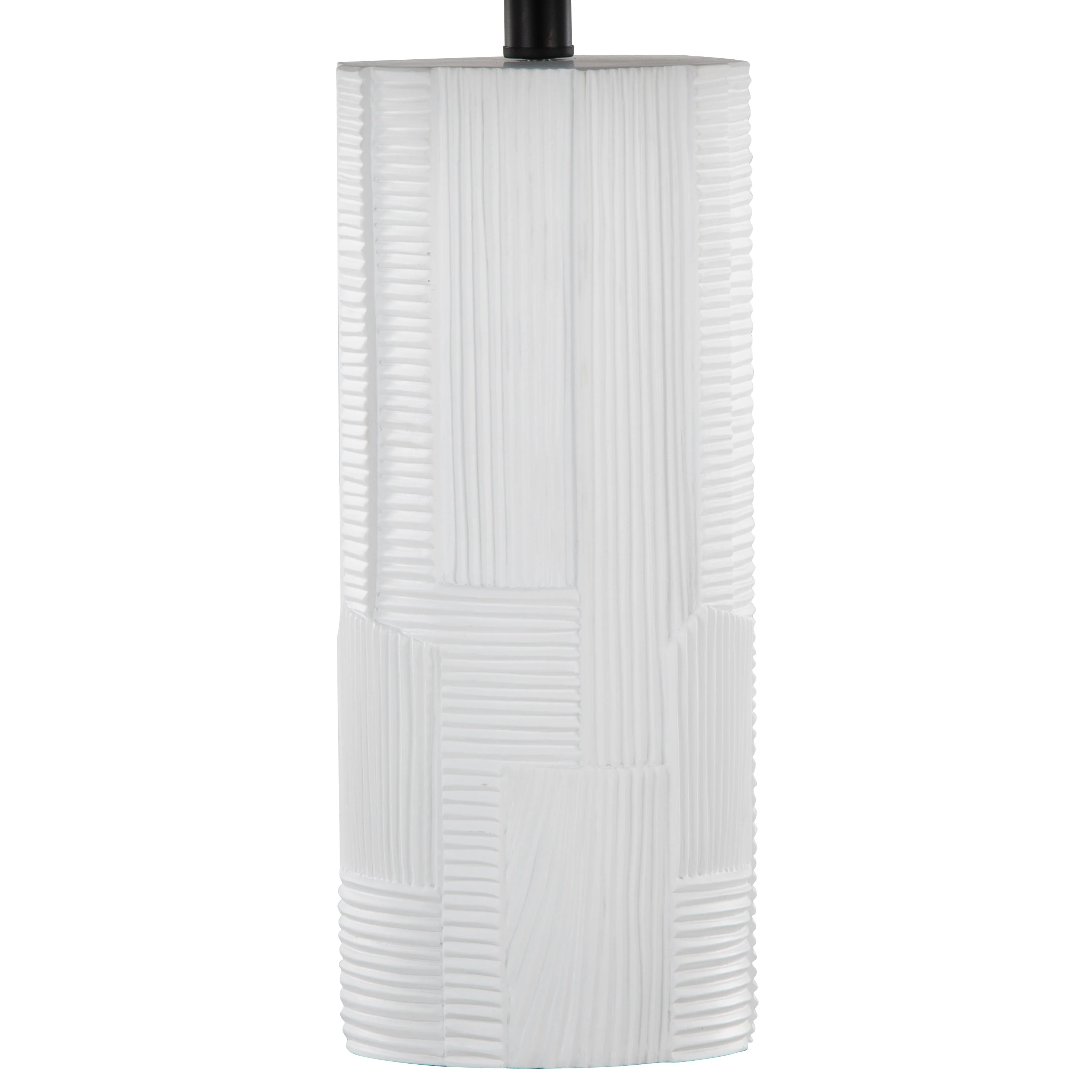 Petra 26" Contemporary Polyresin Table Lamp in Cream and Black - Set of 2 - Image 4