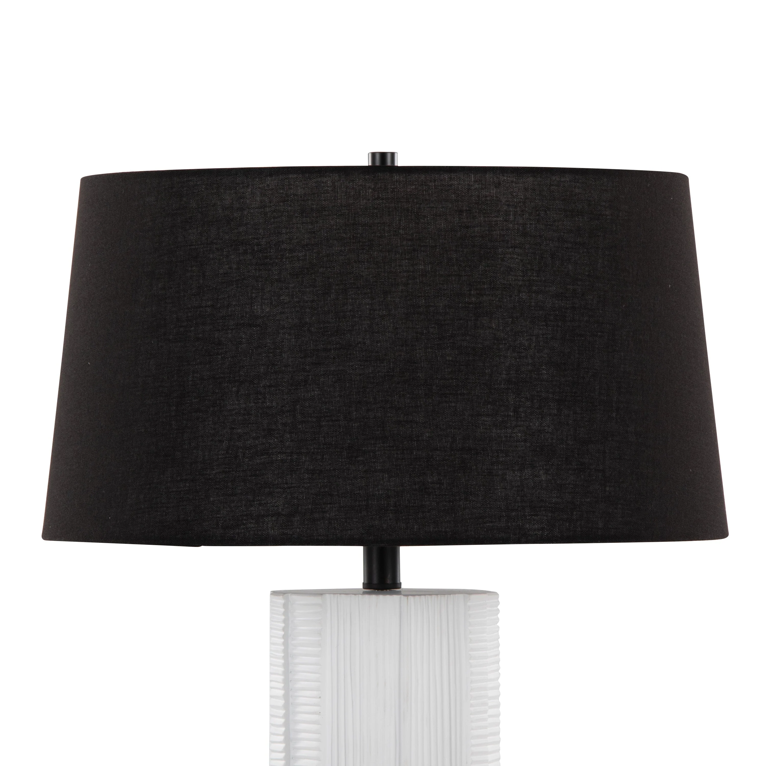 Petra 26" Contemporary Polyresin Table Lamp in Cream and Black - Set of 2 - Image 5