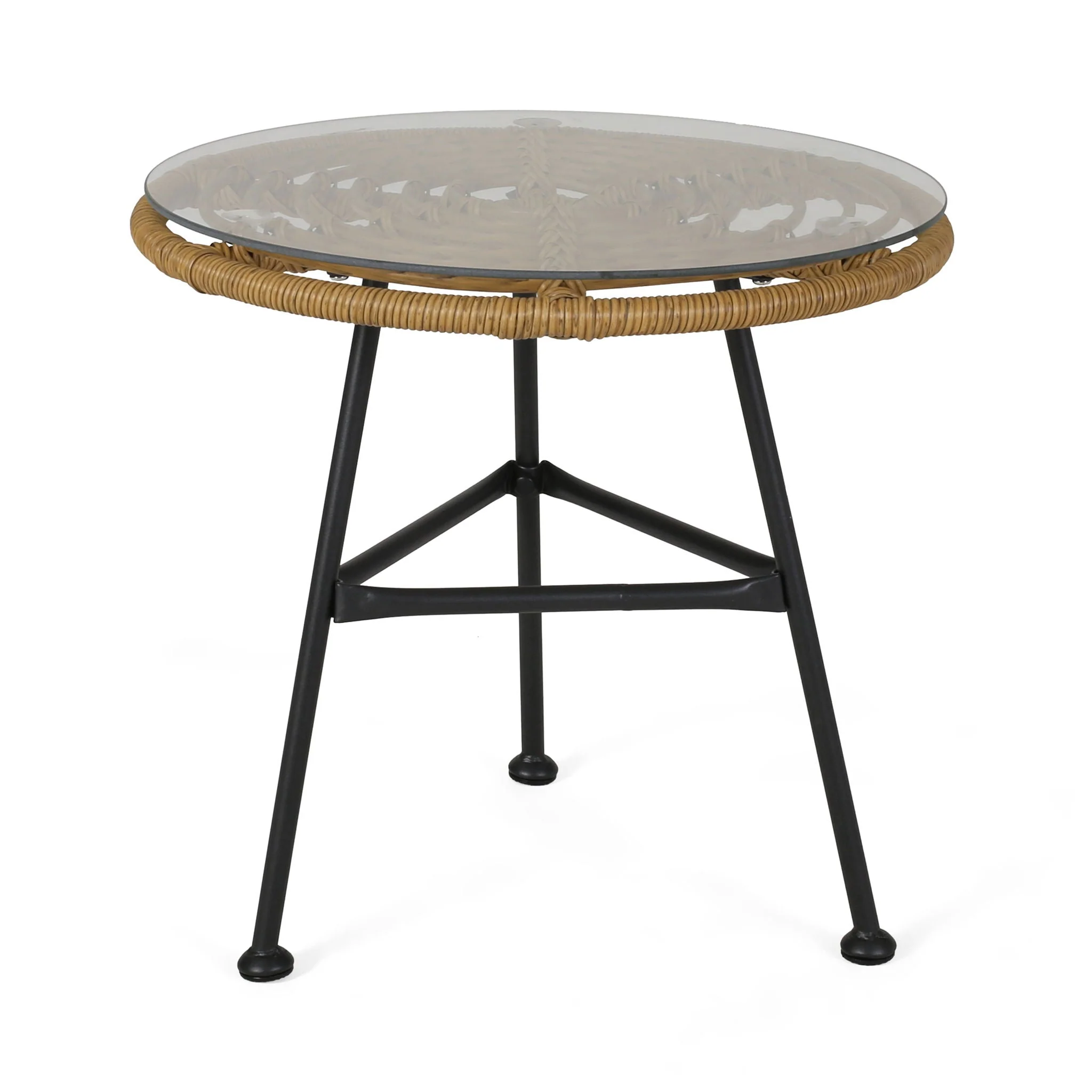 Petrichor - Outdoor Side Table With Tempered Glass And Steel Frame - Image 2