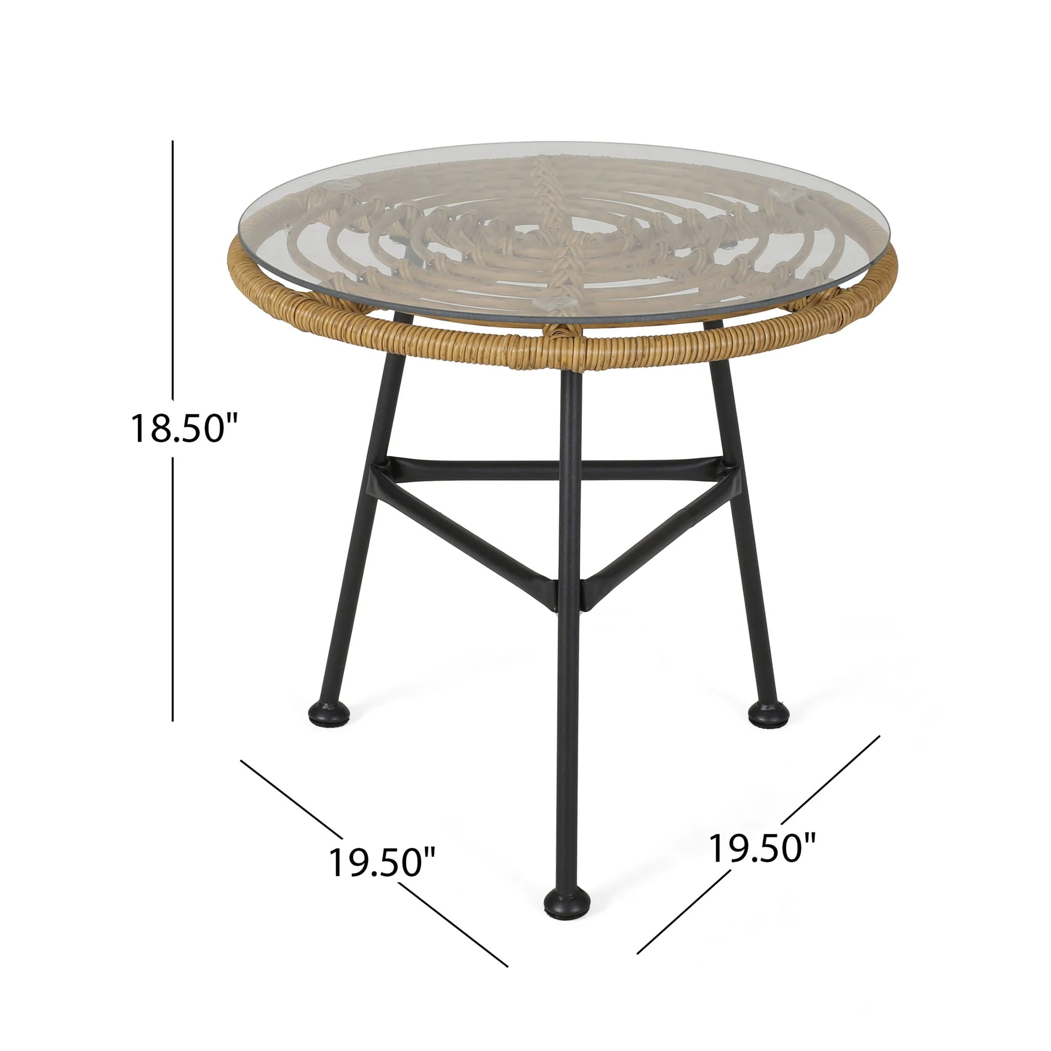 Petrichor - Outdoor Side Table With Tempered Glass And Steel Frame - Image 4