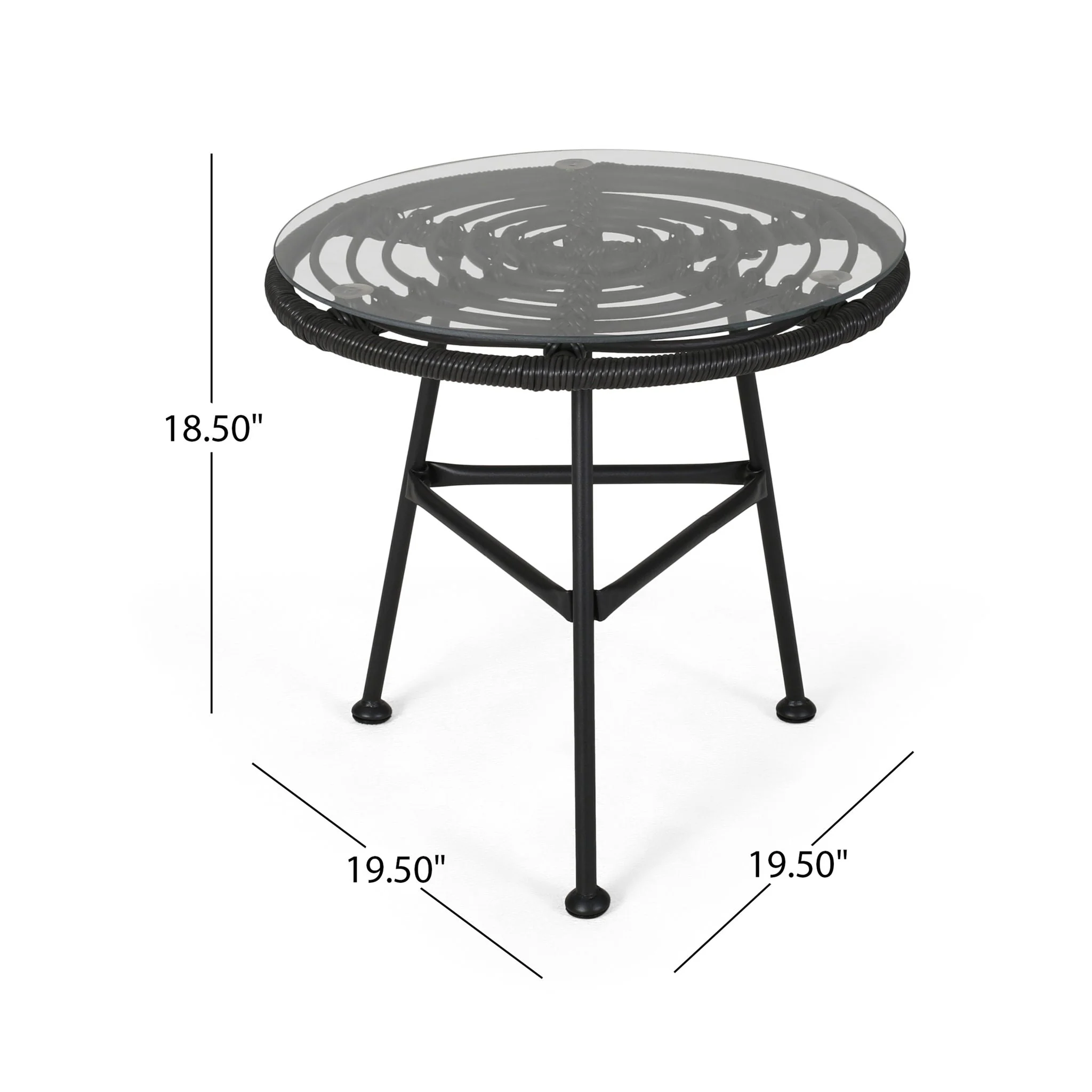 Petrichor - Outdoor Side Table With Tempered Glass And Steel Frame - Image 7