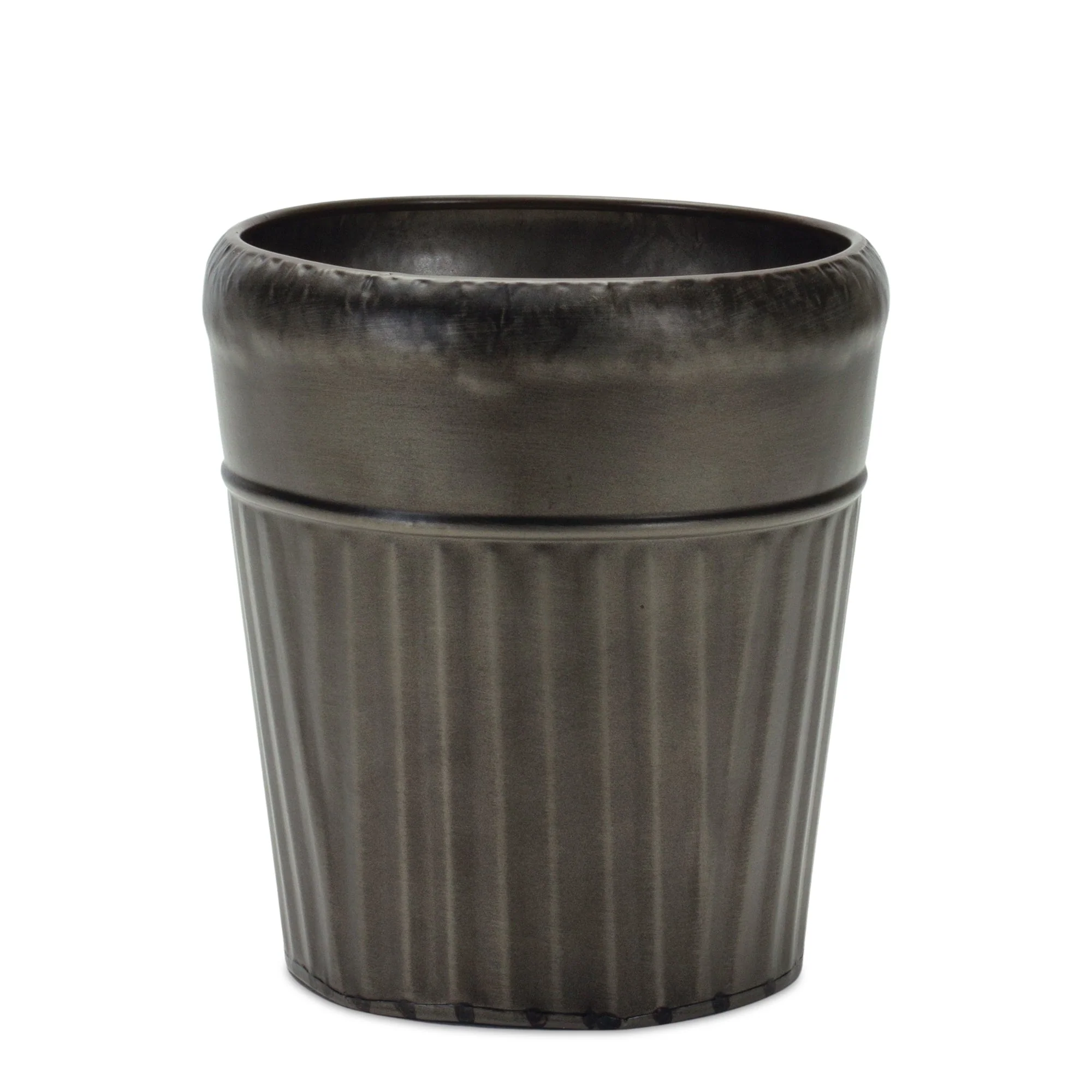 Pewter Metal Planter with Tapered Design (Set of 3) - Image 3
