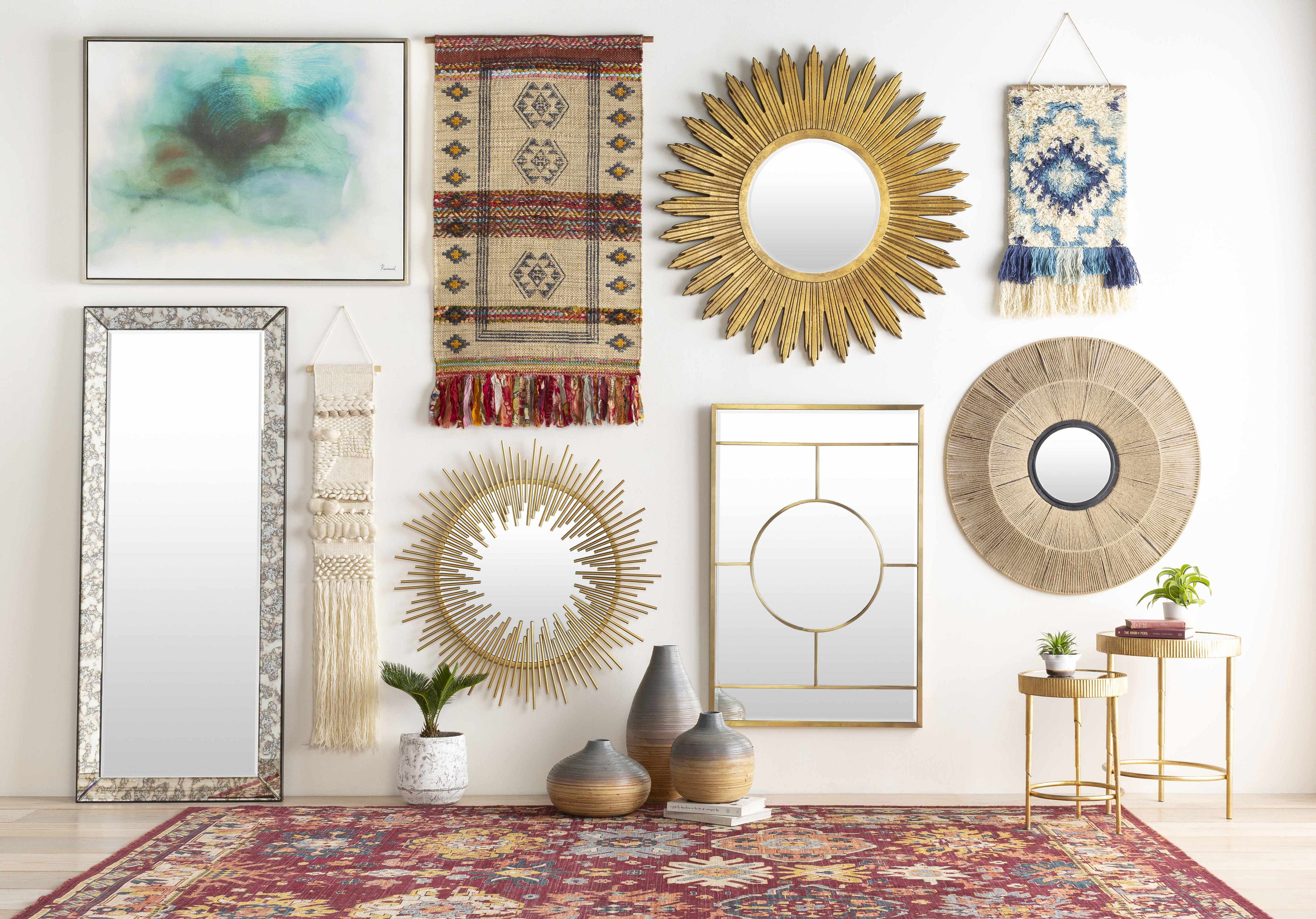 Philomont Ivory and Blue Geometric Wall Hanging - Image 3
