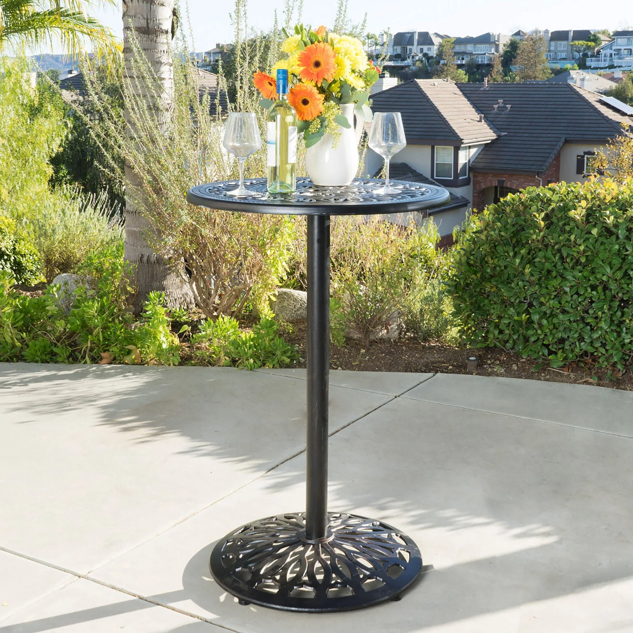 Phoebe - Outdoor Cast Bar Table - Black - Image 3
