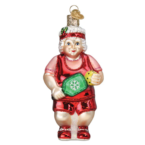 Pickleball Mrs. Claus Ornament - Image 3