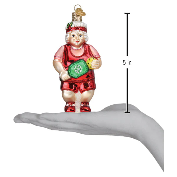 Pickleball Mrs. Claus Ornament - Image 6