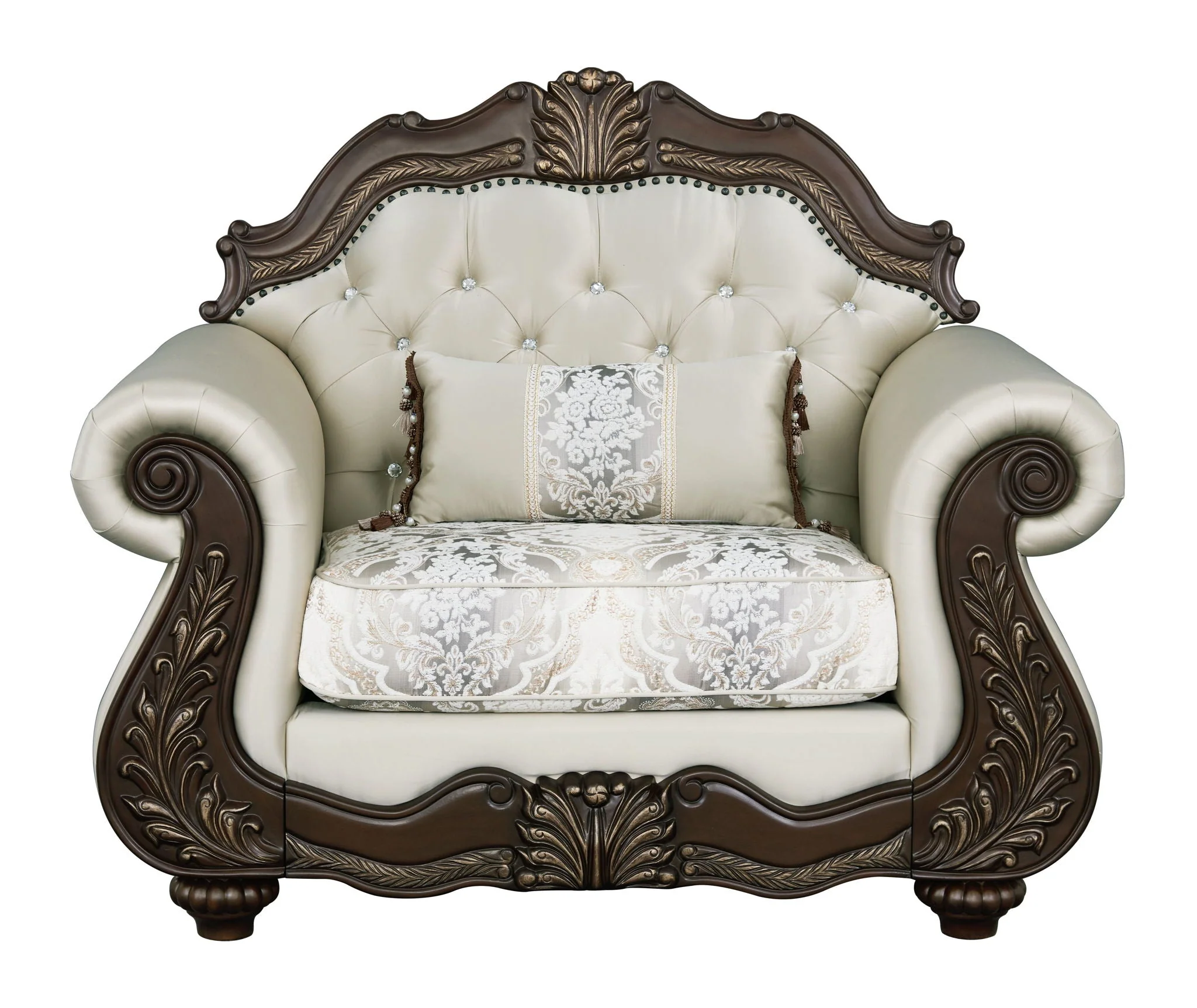 Pierce - Chair With Pillow - Beige / Cherry - Image 3