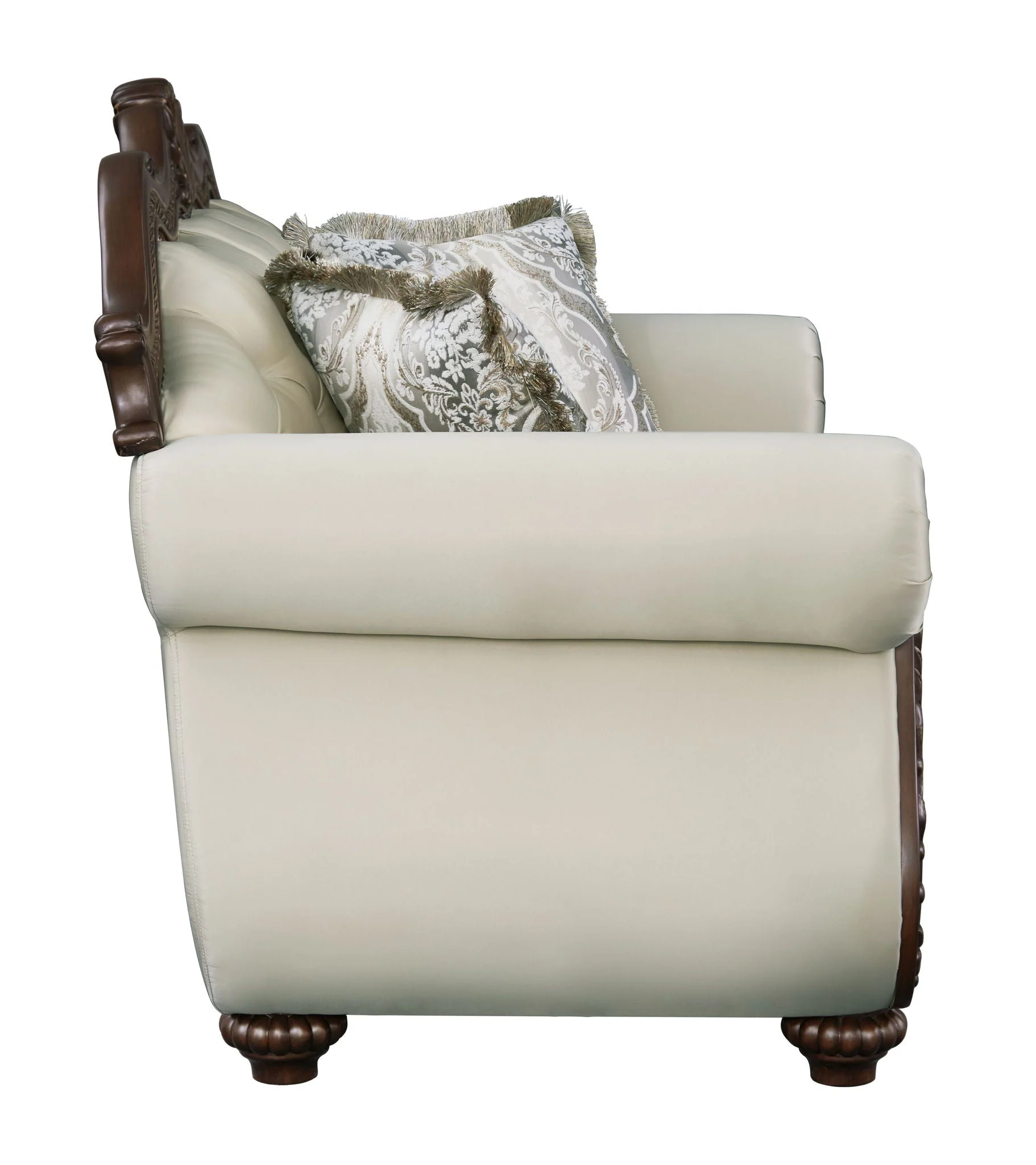 Pierce - Loveseat With 3 Pillows - Beige / Cherry - Image 2