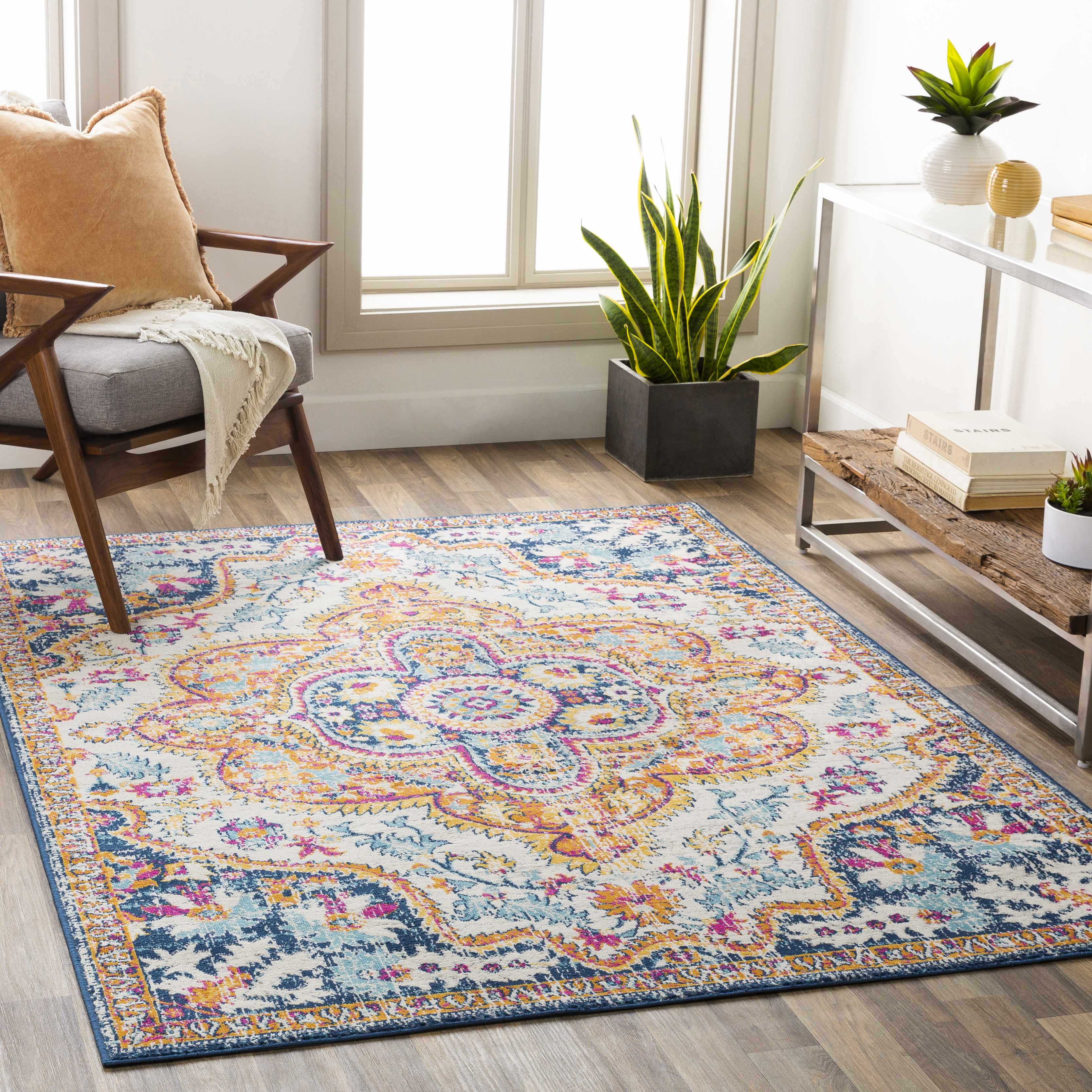 Pimperne Traditional Medallion Area Rug - Image 3