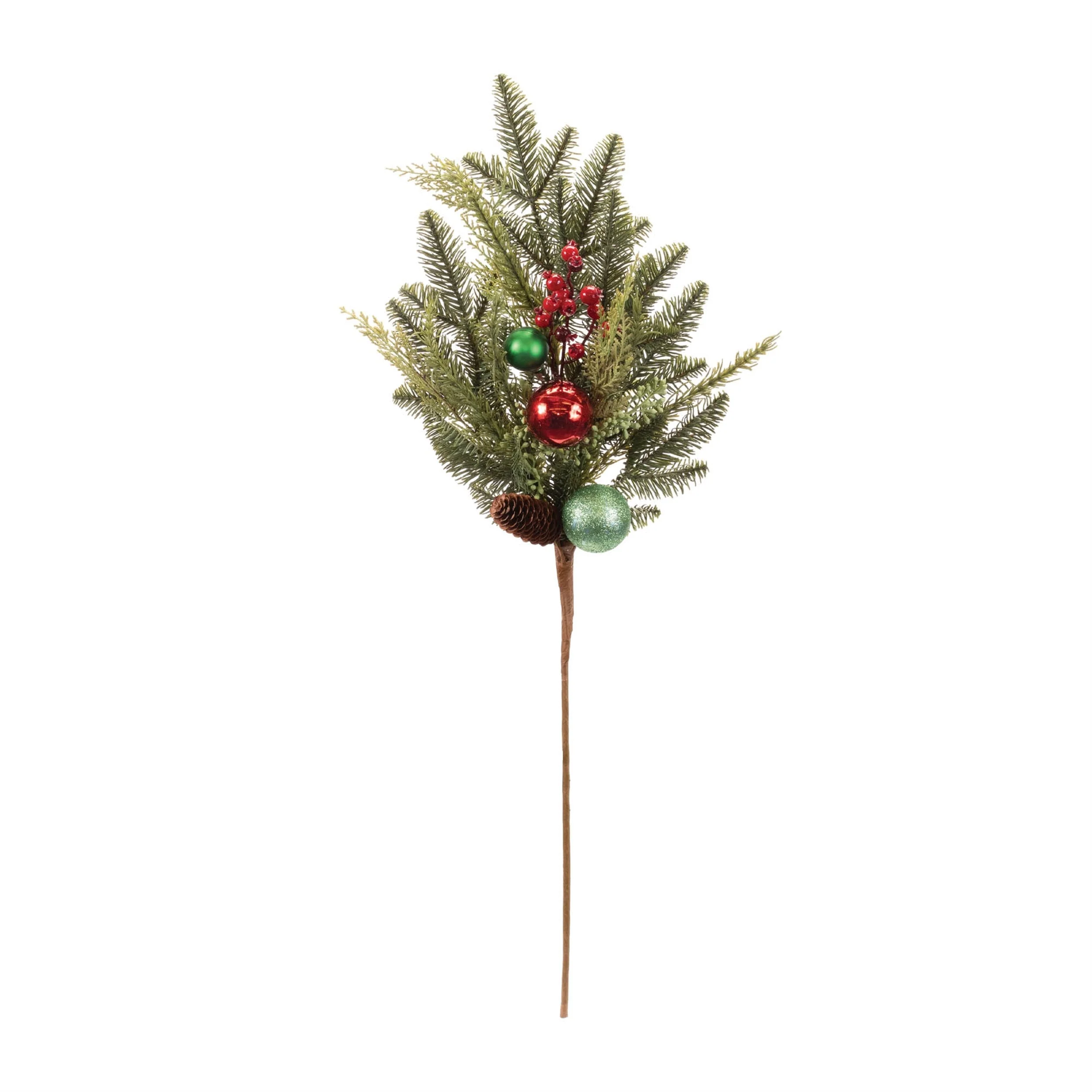 Pine and Ball Ornament Spray (Set of 2) - Image 2