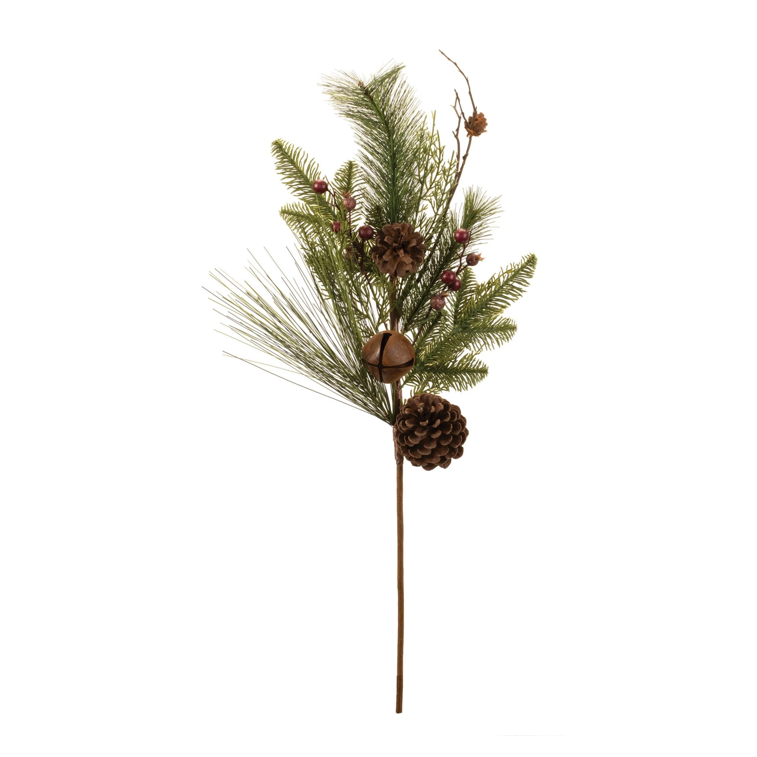 Pine and Sleigh Bell Spray (Set of 2) - Image 2