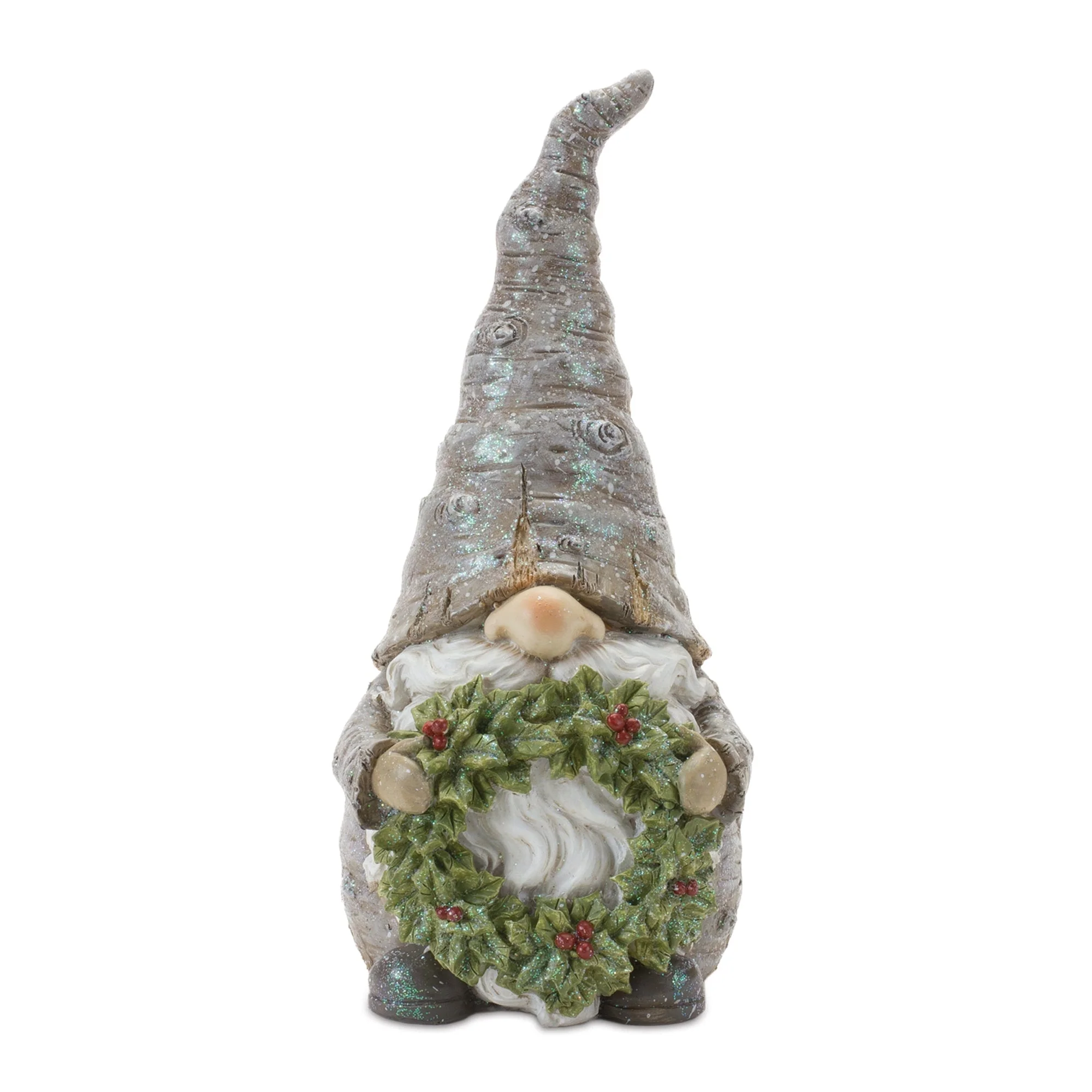 Pine Tree Trunk Gnome with Wreath Accent (Set of 2) - Image 3